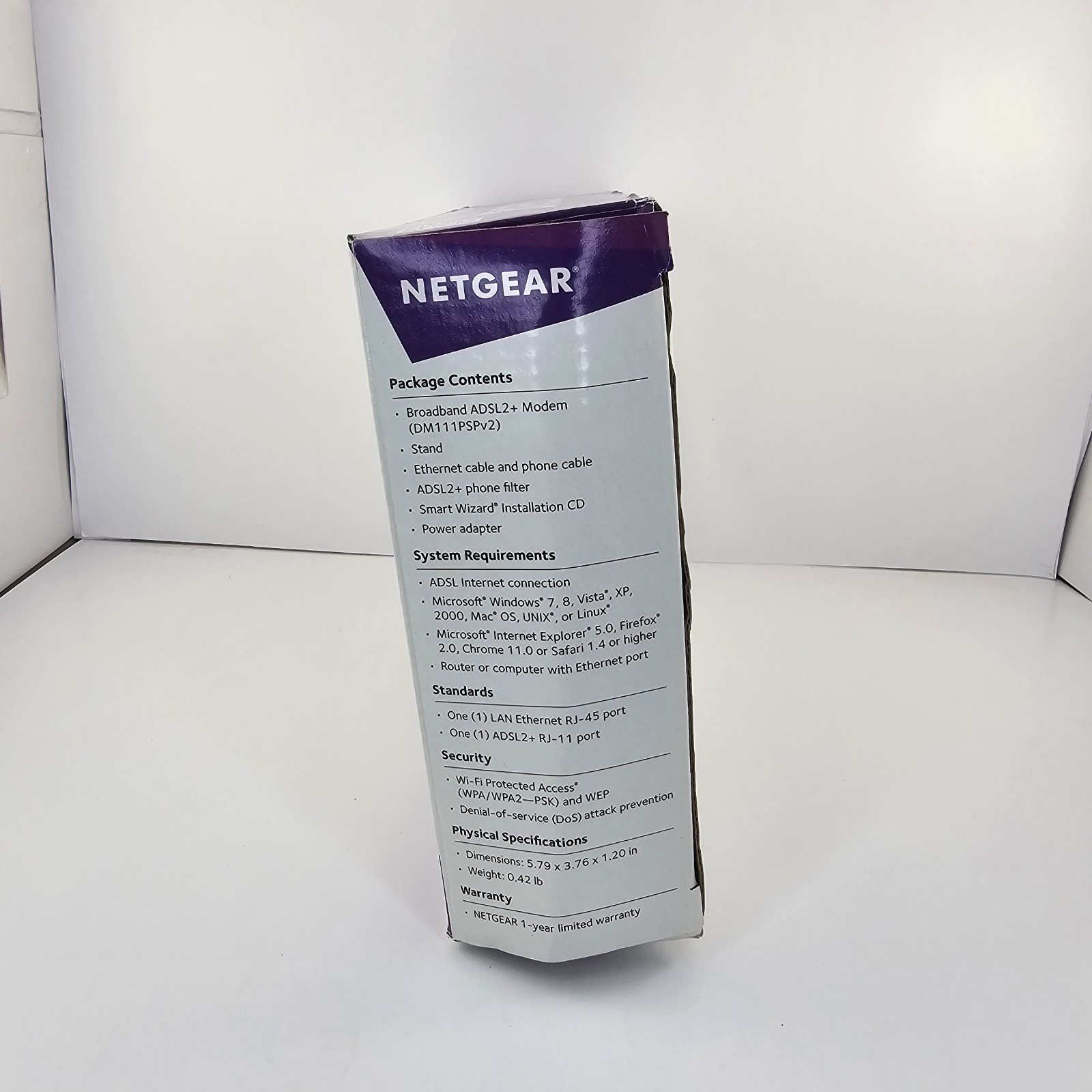 Netgear DM111PSP-100NAS ADSL2+ Wired Modem Single Ethernet Port, DSL Broadband