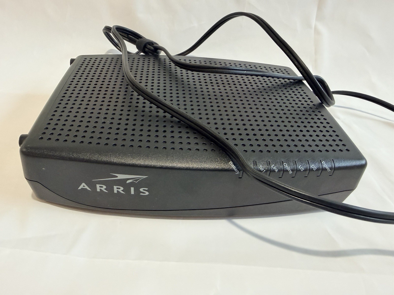 ARRIS TM722G Cable Modem Black Ethernet Telephone Coaxial Ports