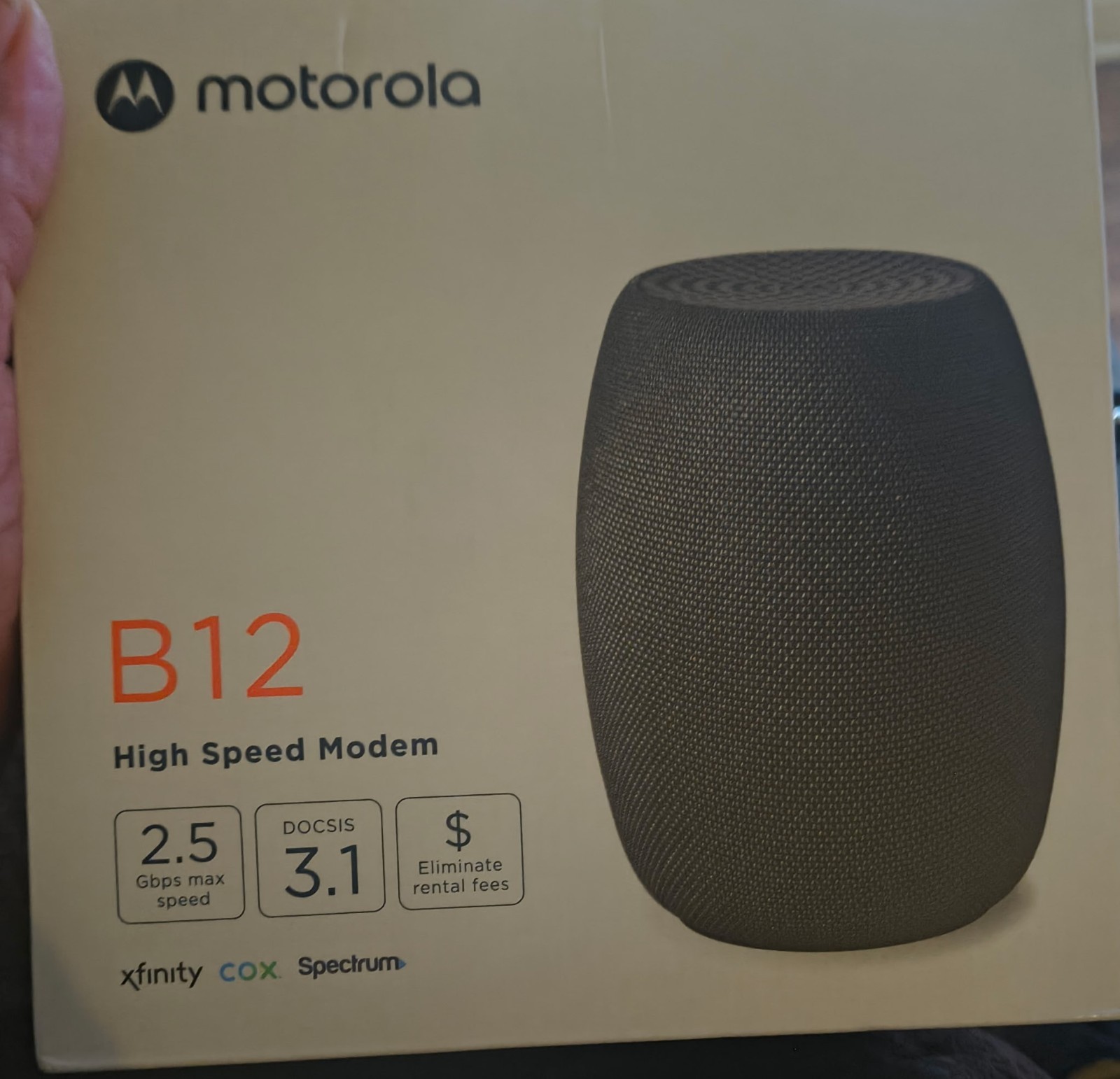 Motorola B12 high speed modem new in box black in color