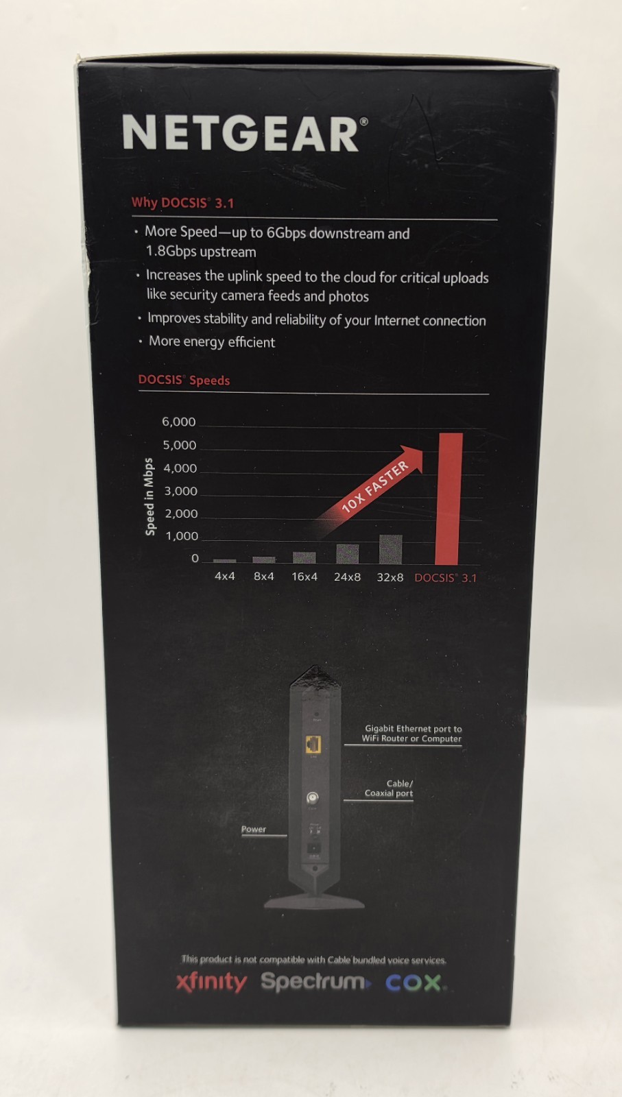 NETGEAR CM1000 Ultra-High Speed DOCSIS 3.1 Cable Modem Black TESTED