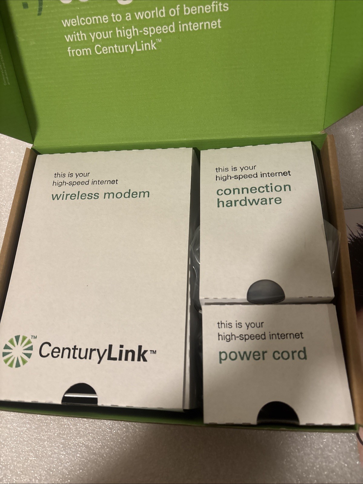 Qwest Actiontec M1000 +W1000 Internet modem. Century Link Modem. Cords Included!