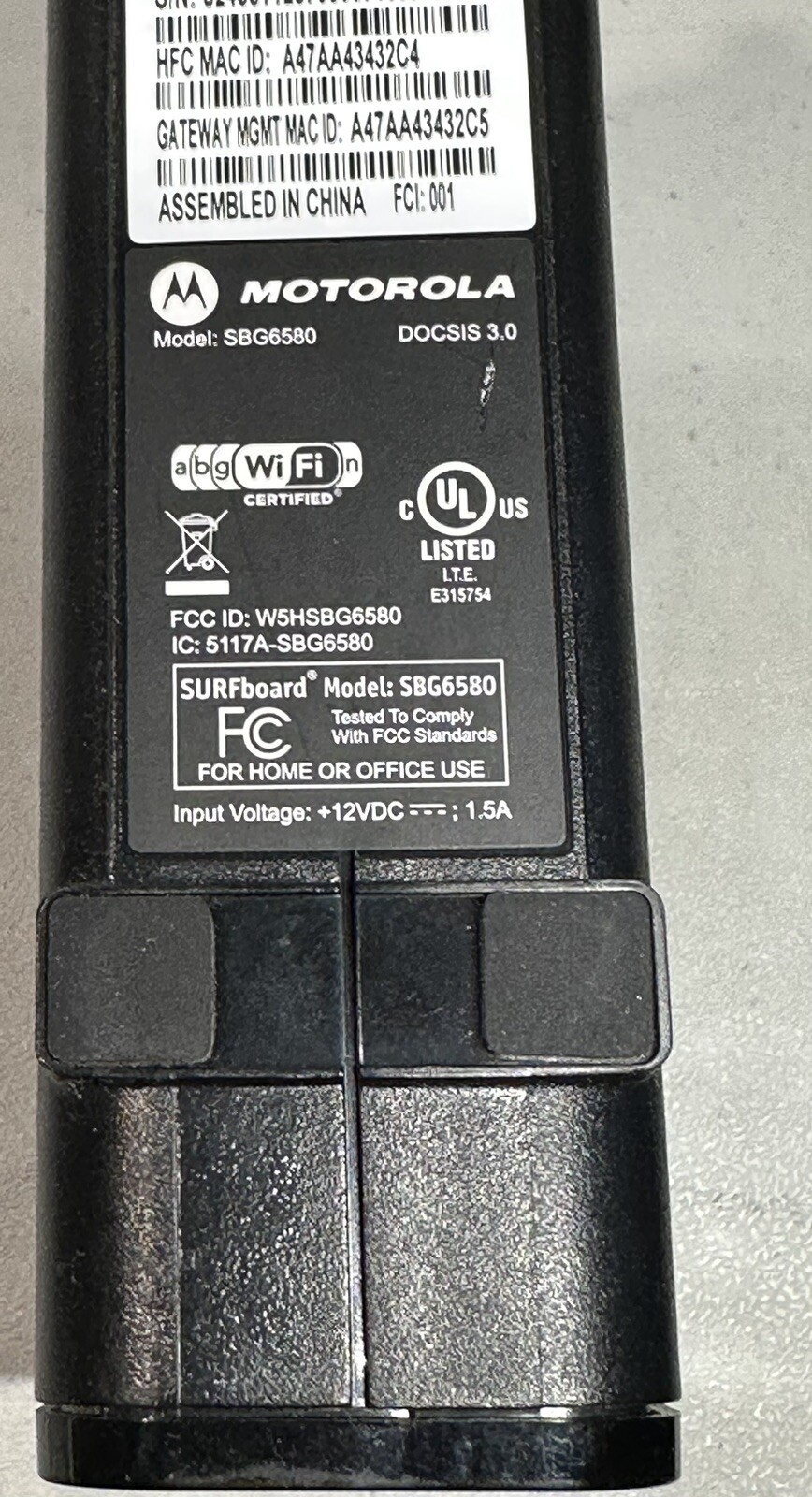 Motorola SBG6580 Wireless Cable Modem Router Internet WiFi Comcast Xfinity COX