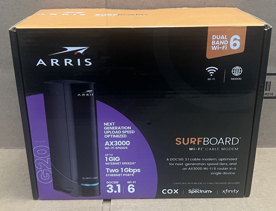 NEW SEALED ARRIS G20 DOCSIS 3.1 Cable Modem & AX3000 WiFi 6 Router FAST SHIPPING