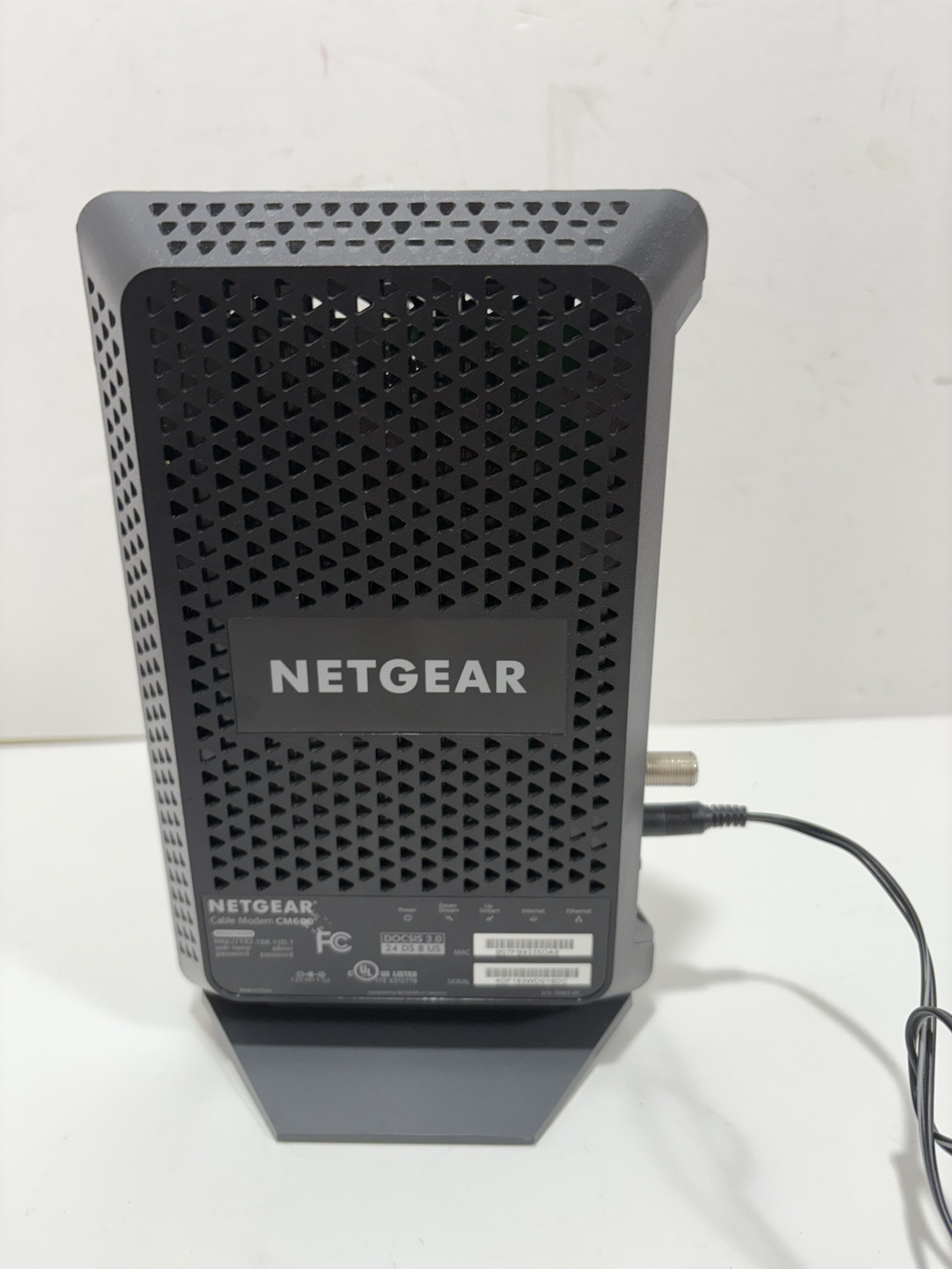NETGEAR CM600-1AZNAS 960Mbps High Speed 3.0 Cable Modem Read Description
