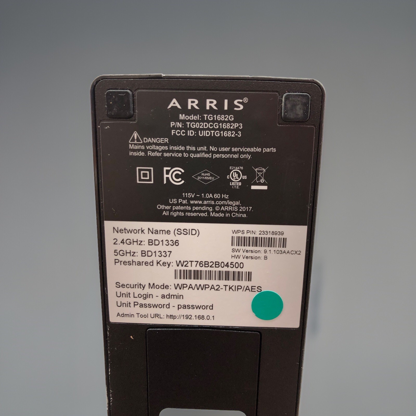 Xfinity Arris TG1682G Dual Band 802.11 Ac Wifi Capable Cable Modem Router ONLY