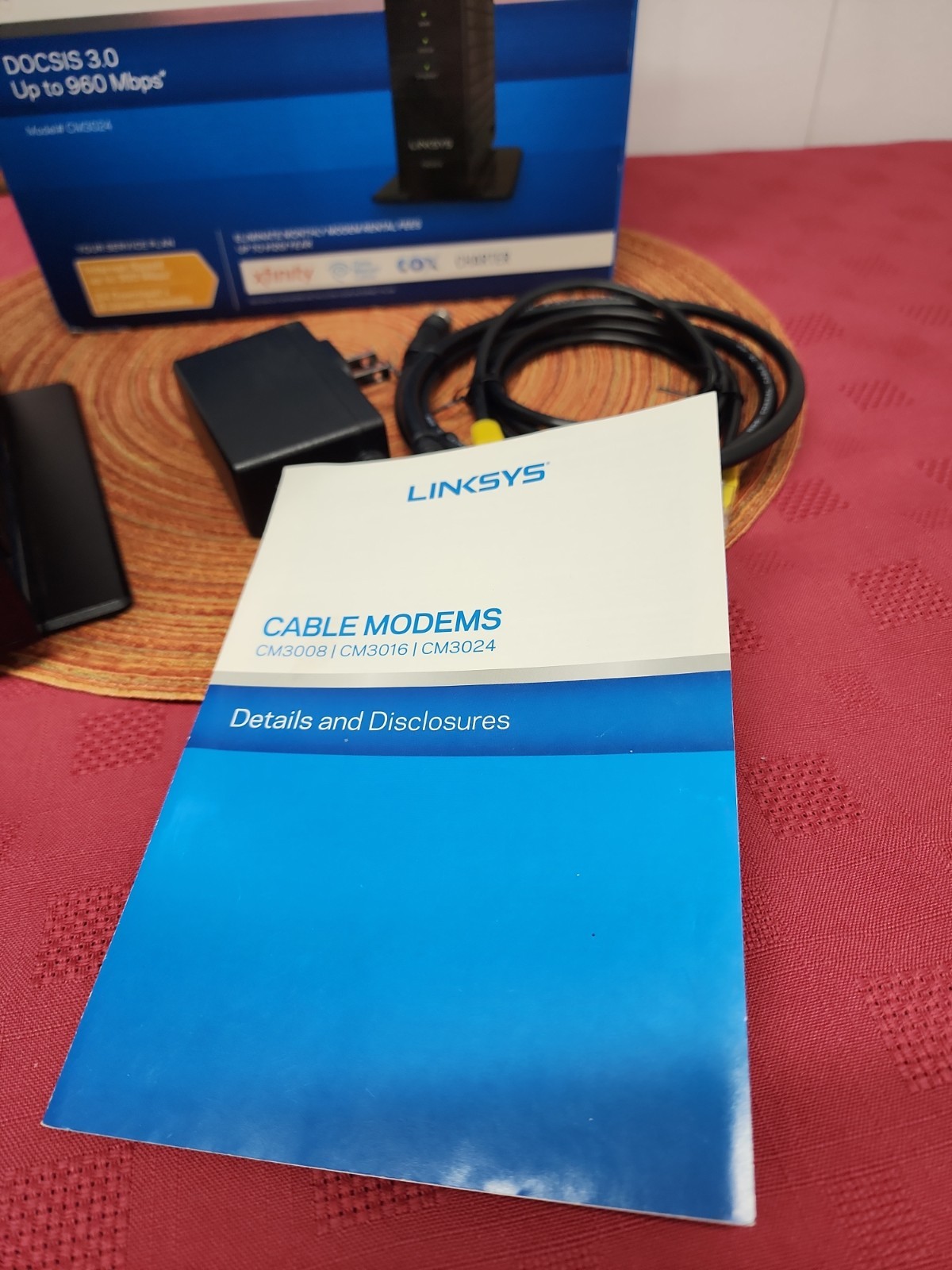 LINKSYS CM3024 High Speed DOCSIS 3.0 24×8 Cable Modem Tested Working