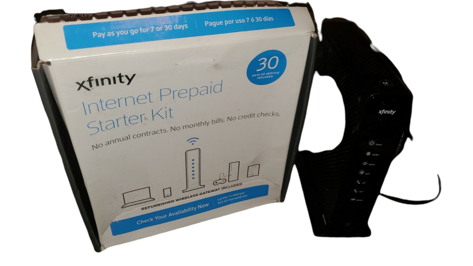 XFINITY HOME INTERNET MODEM STARTER KIT Prepaid * Used / No Battery (Q)
