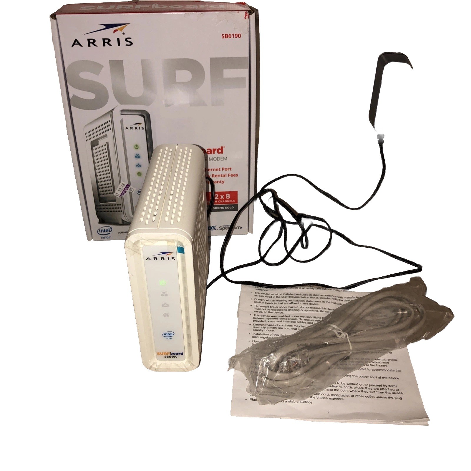 ARRIS SURFboard sb6190 docsis 3.0 cable modem 1.4 Gbps 32×8 Channels With Box.
