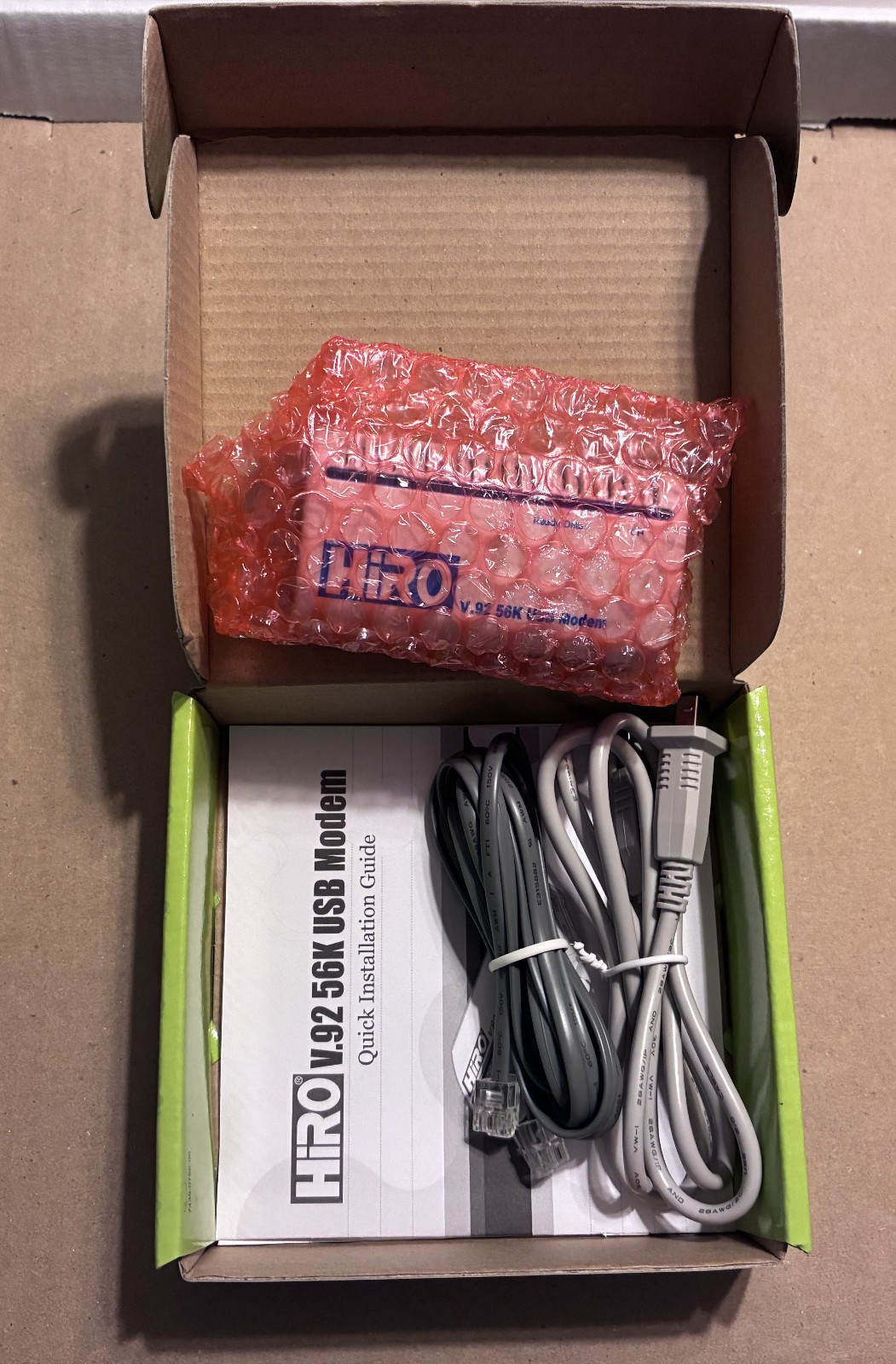 HiRO V.92 56K USB External Data Fax Modem – Model: H50113