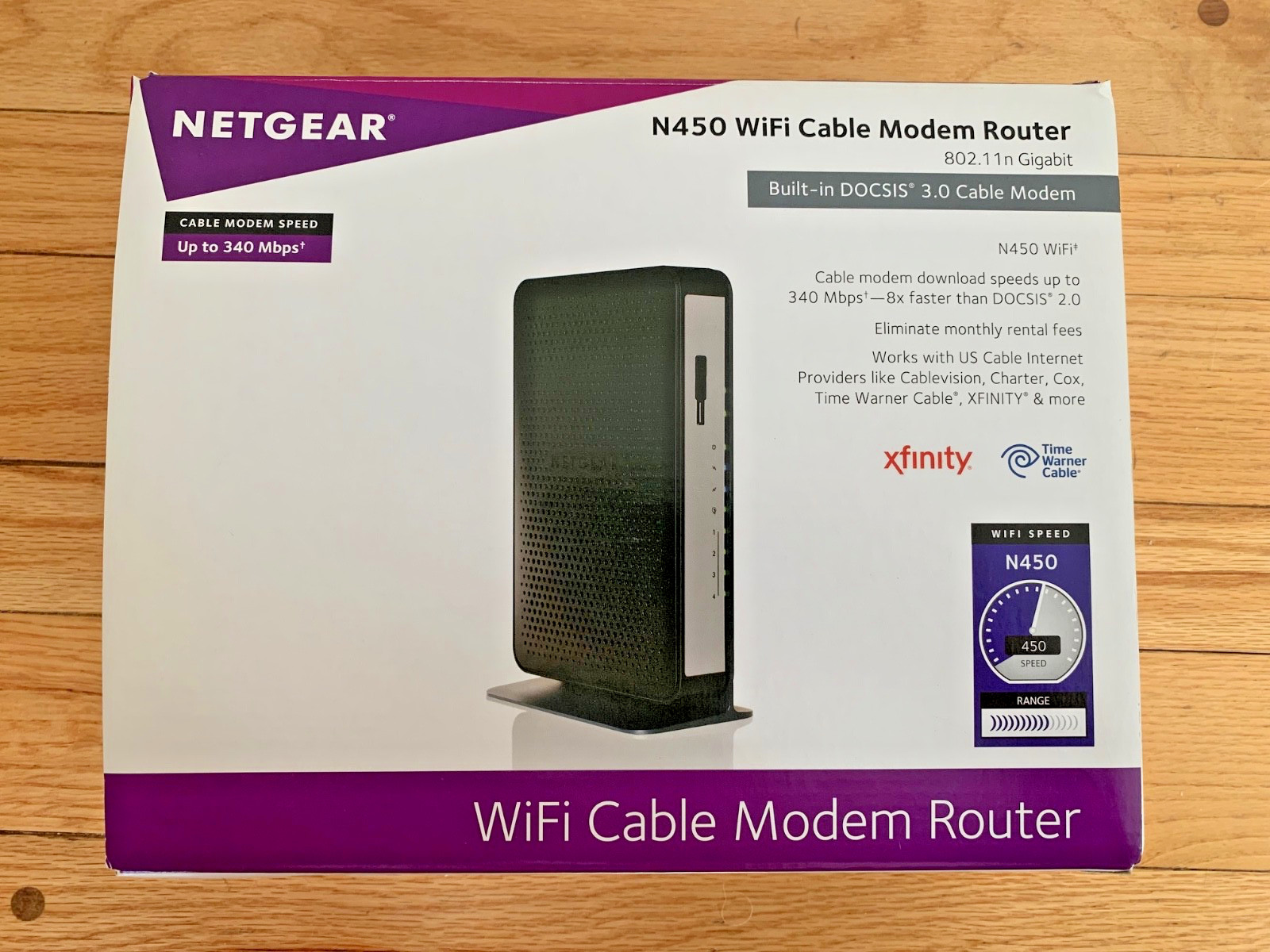Netgear N450 Wi-Fi Cable Modem Router – to 340 mbps, 802.11 n – Complete, Manual