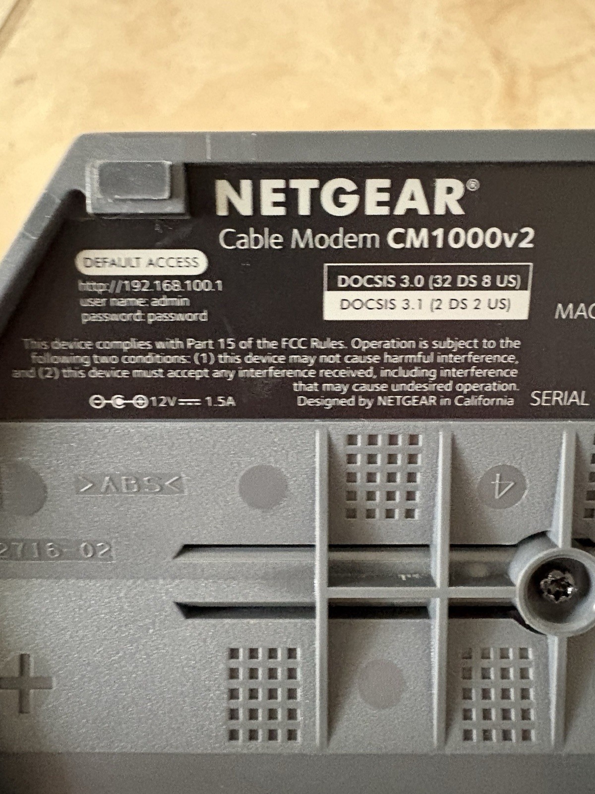 Netgear CM1000v2  High-Speed Cable Modem – Black™ (refurbished)