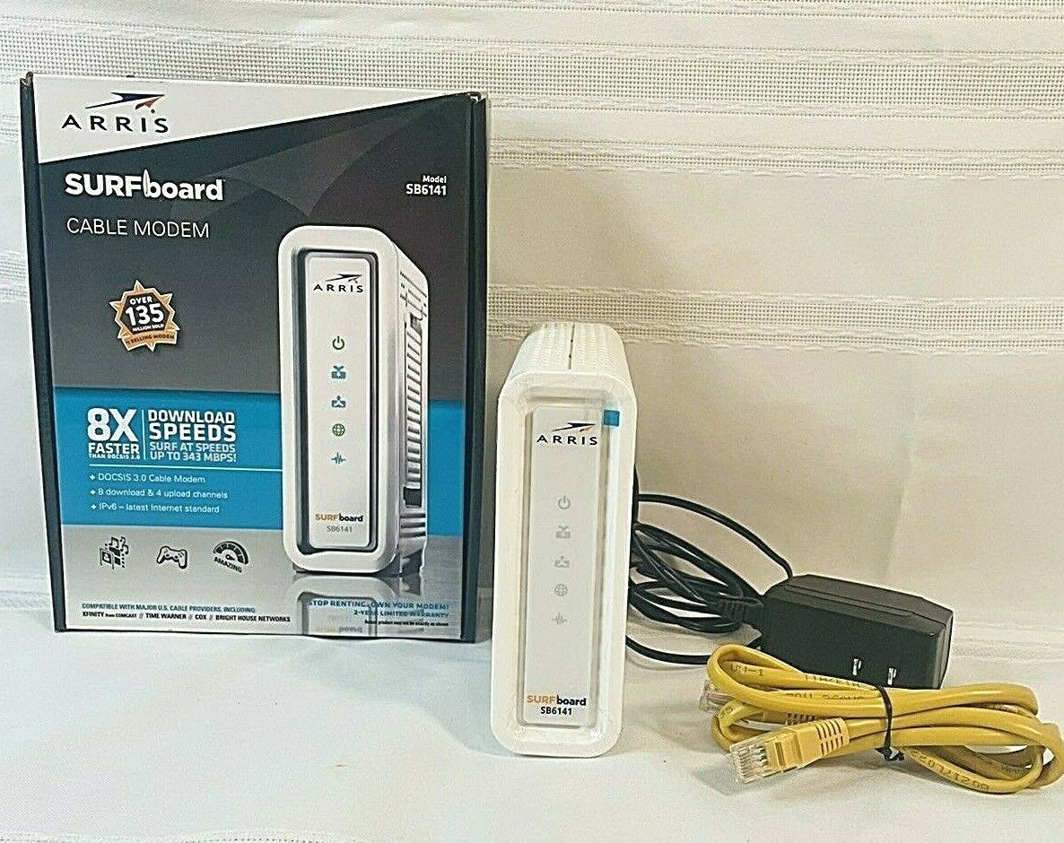 Motorola Arris SB6141 SURFboard 400 Series DOCSIS 3.0 Cable Modem 343 Mbps 1229A