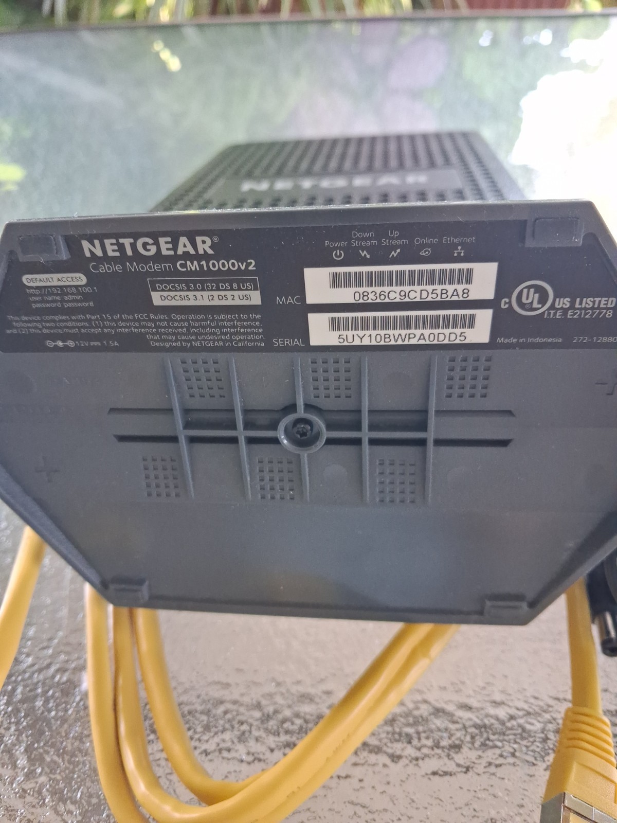 NETGEAR Nighthawk CM1000V2 DOCSIS 3.1 Cable Modem CM1000 V2 + Ethernet Cable