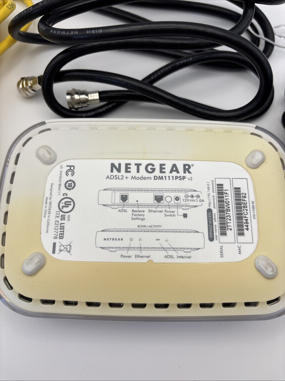 Netgear DM111PSP Broadband ADSL2+ Modem. All Cables Included. Read Description.