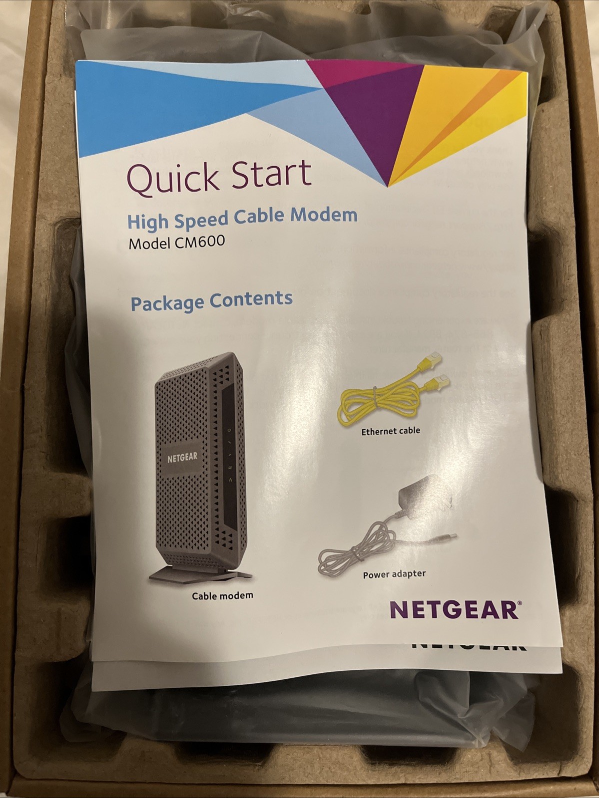 NETGEAR CM600 HIGH SPEED CABLE MODEM DOCSIS 3.0 XFINITY SPECTRUM COX MAC