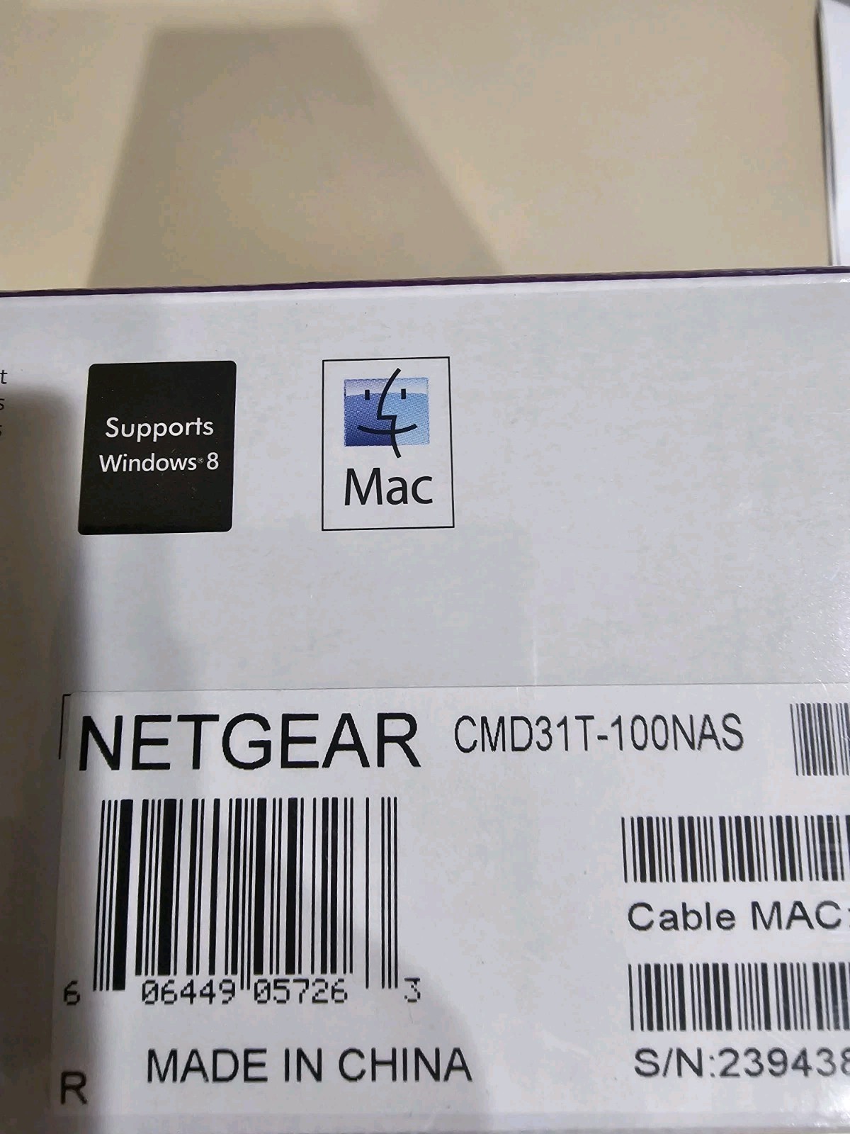 Netgear Cable Modem New Sealed CMD31T