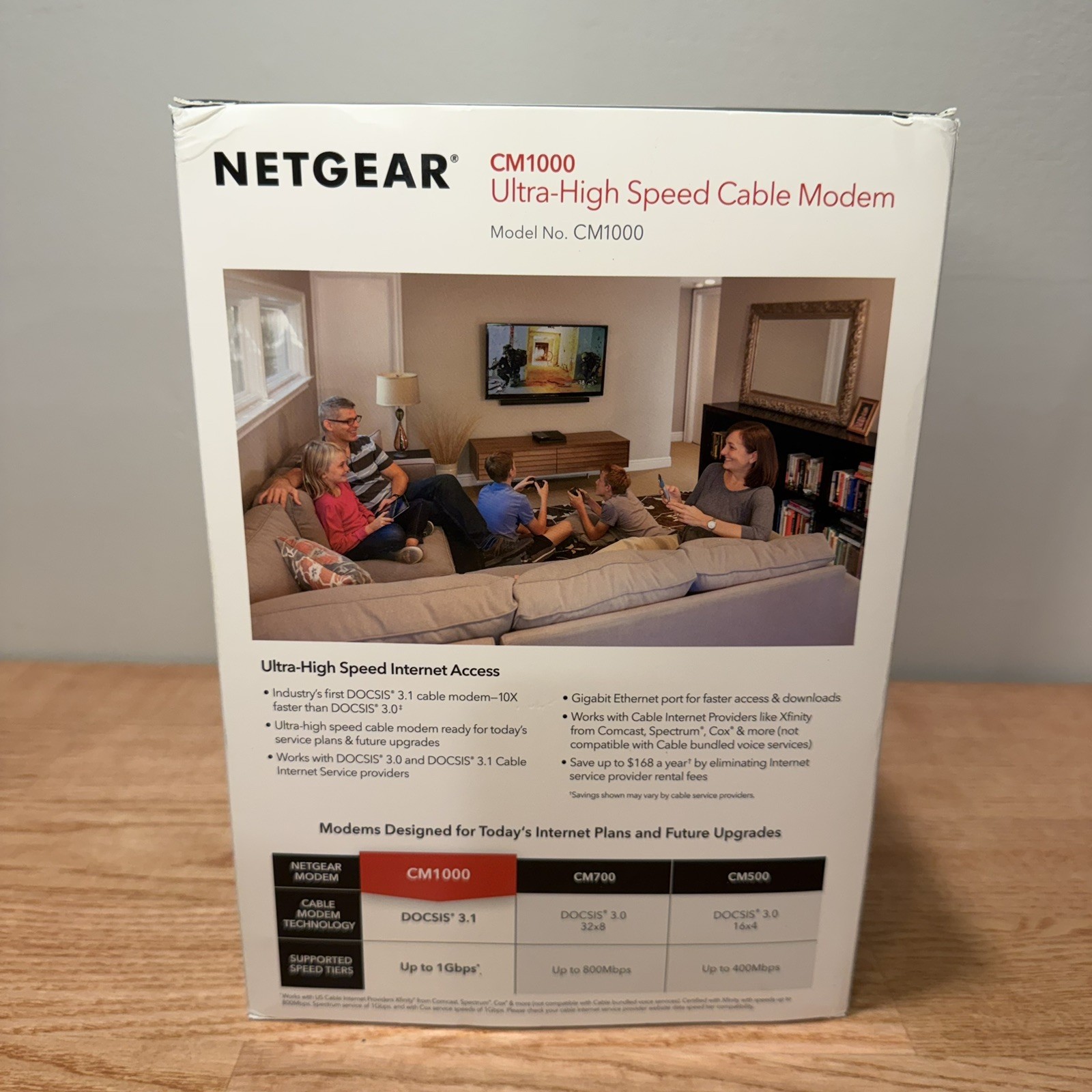 NETGEAR CM1000 DOCSIS 3.1 Cable Modem 1 Gbps Gigabit Ethernet CM1000-100NAS