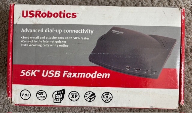 US Robotics USR 56K Ext USB Faxmodem 5633B Modem for Windows 98SE/Me/2000/XP