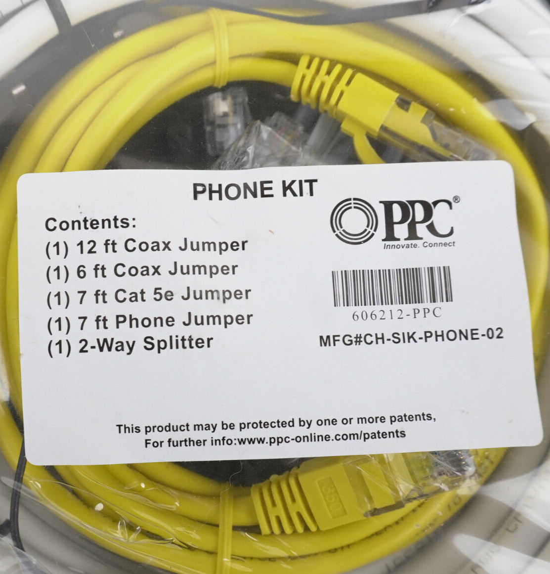 PPC Phone Kit Coax Cat 5e Phone Jumper 2 Way Splitter Mfg#CH-SIK-PHONE-02