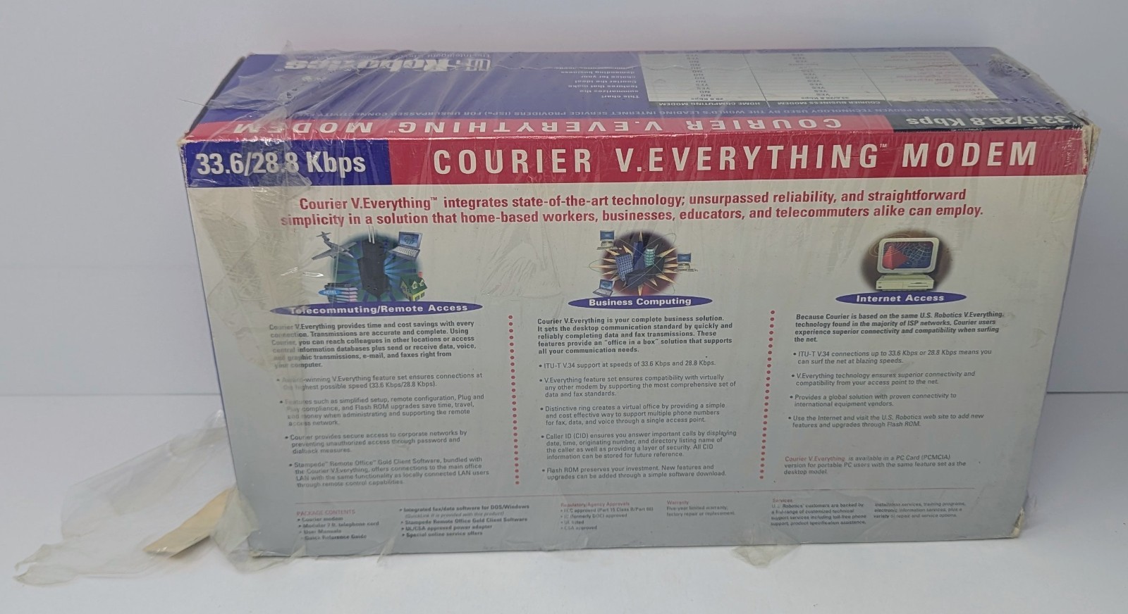 US Robotics Courier V Everything Modem 33.6 Kbps 2X Upgradable – New Open Box!