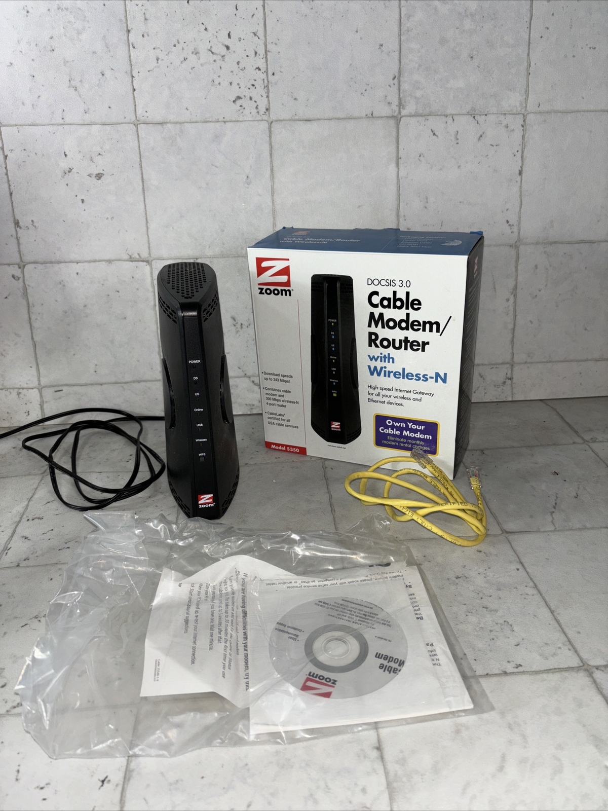 Zoom DOCSIS 3.0 Cable Modem/Router w/Wireless-N Model 5350
