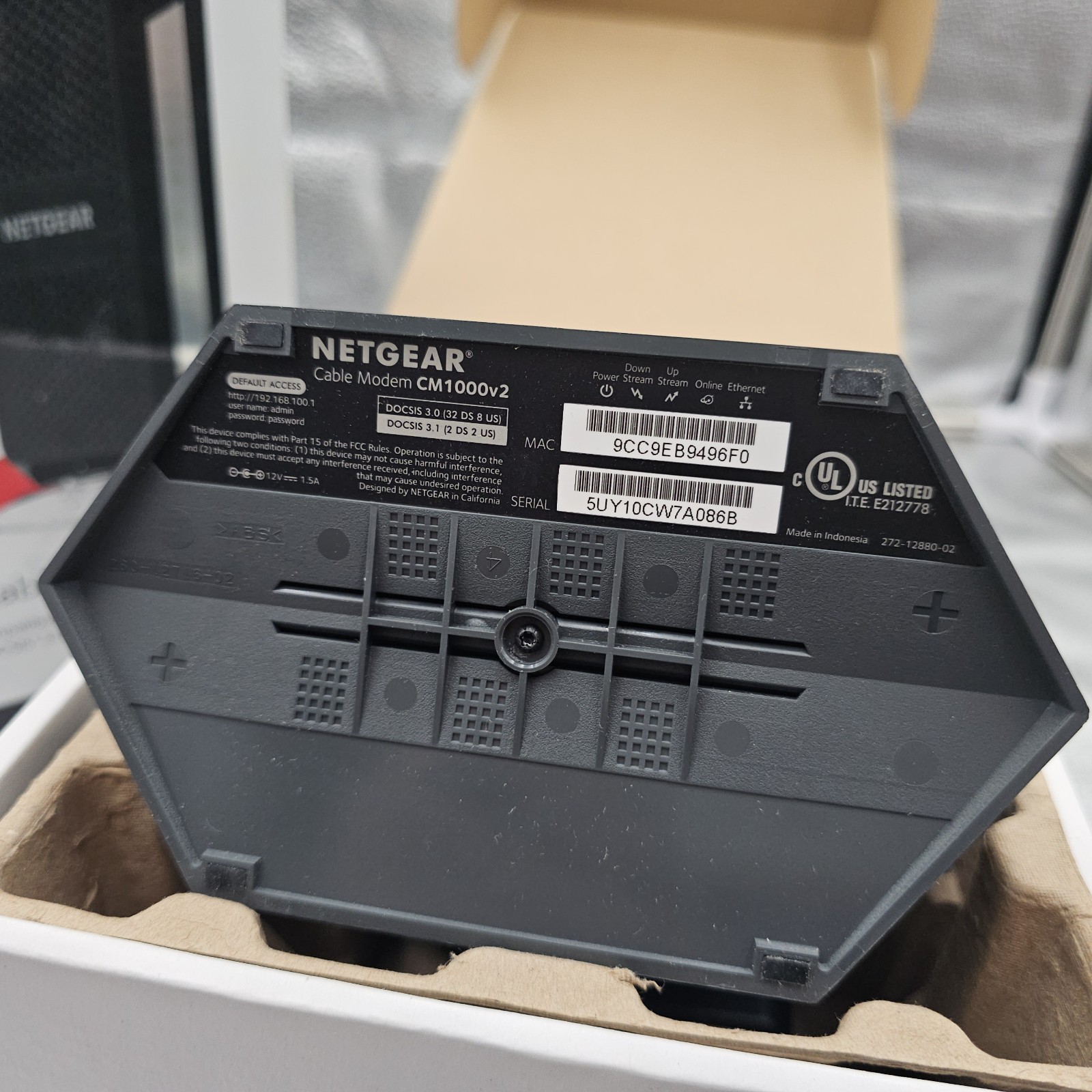 Netgear CM1000v2 DOCSIS 3.1 Ultra High Speed Cable Modem Router | Tested