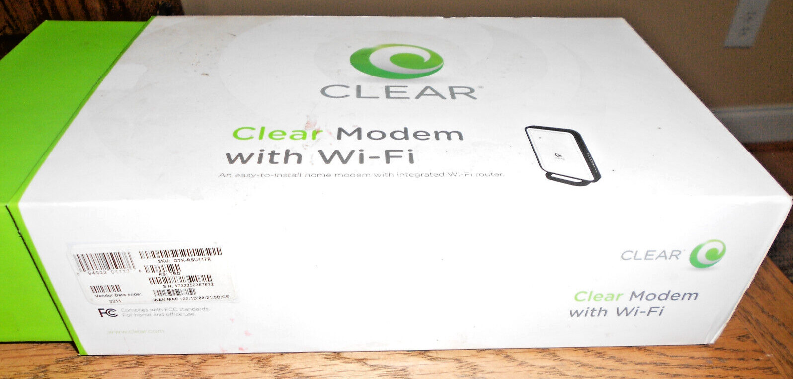 Clear Modem with Wifi Model# WIXFBR-117 + Power Cord