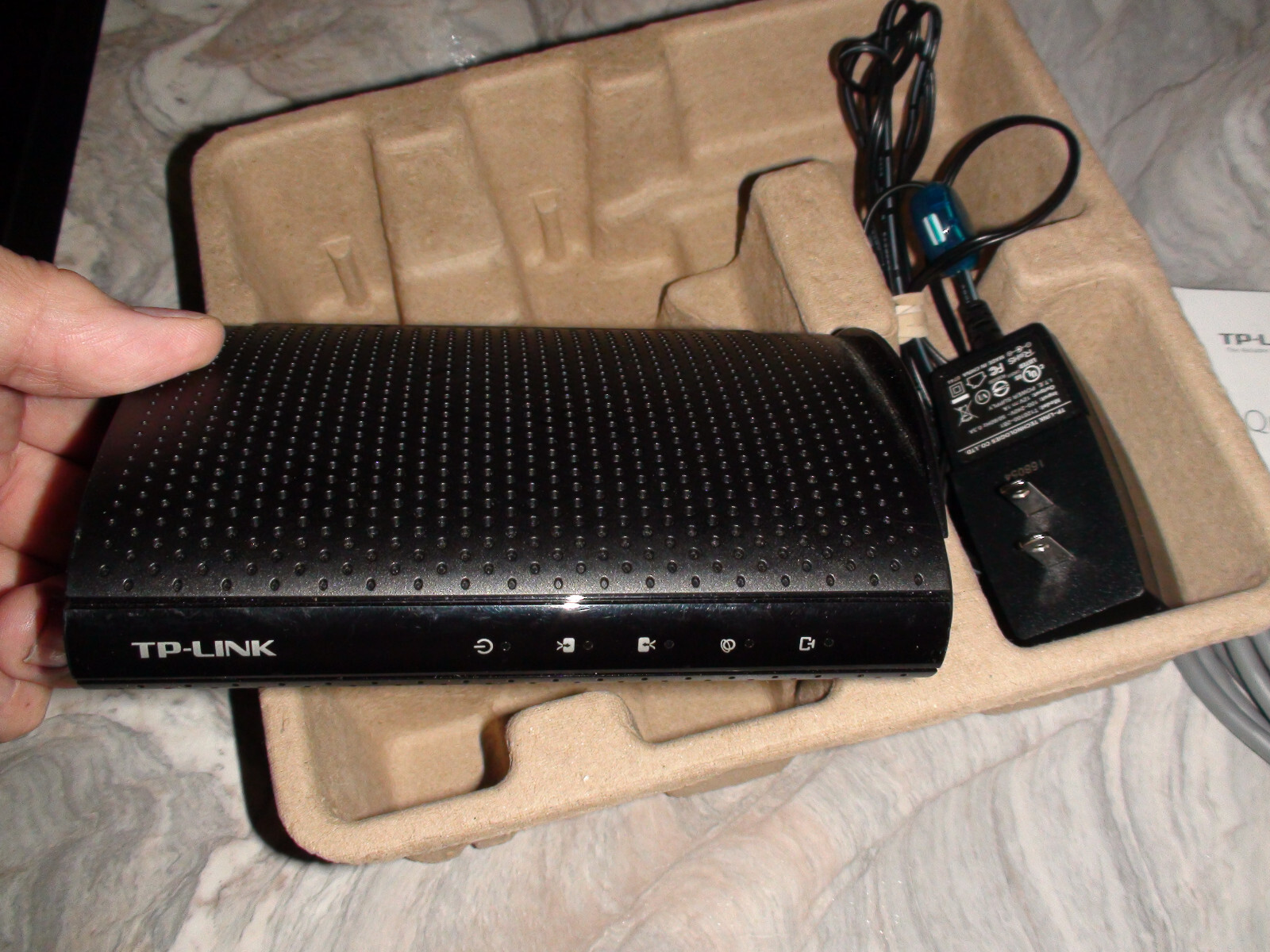 TPLink TC7610 DOCSIS 3.0 Cable Modem new/open box 10ft ethernet,install guide