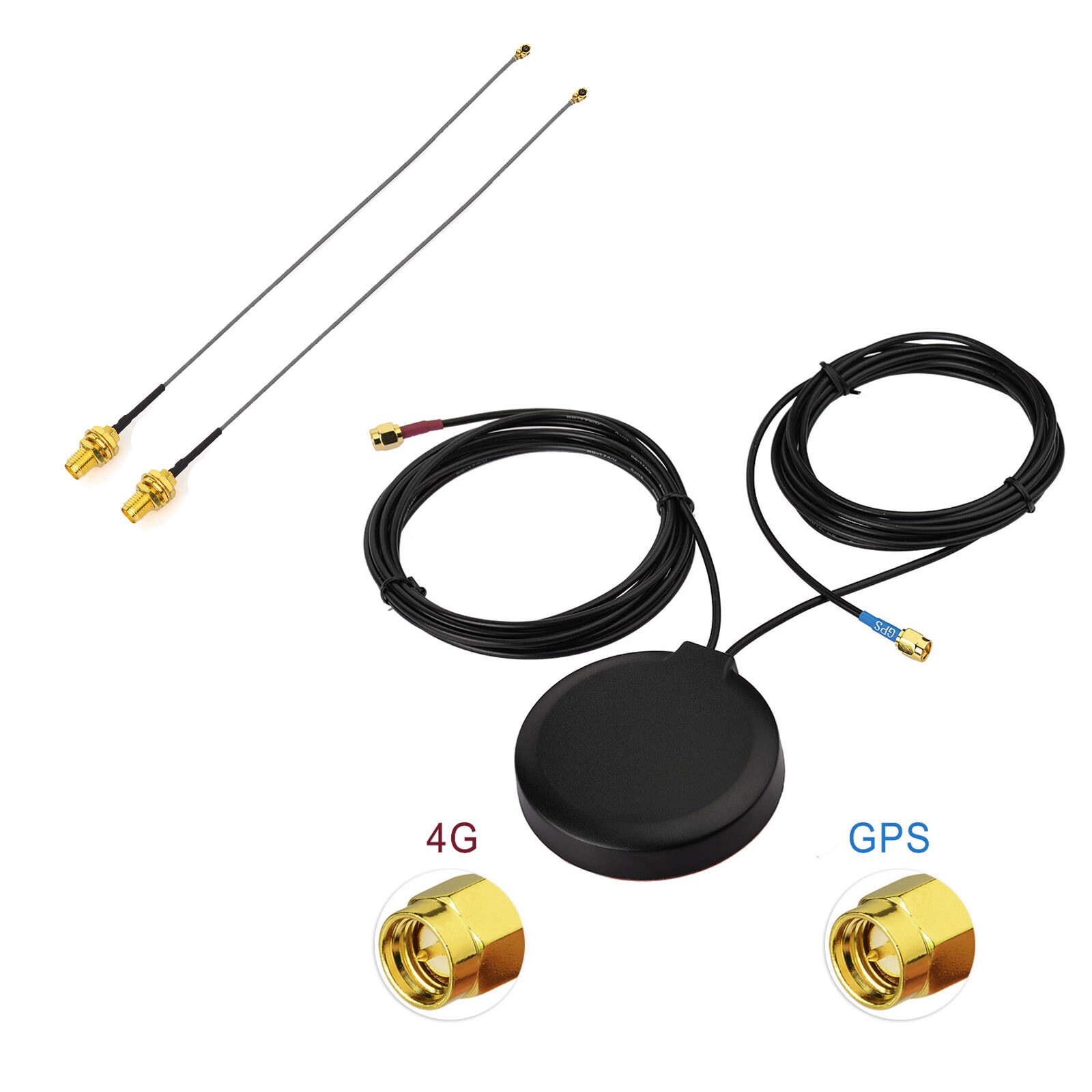 IOT Anti theft CAR GPS 4G LTE Antenna 3m + 2pc u.fl to SMA Pigtails Cable 10cm