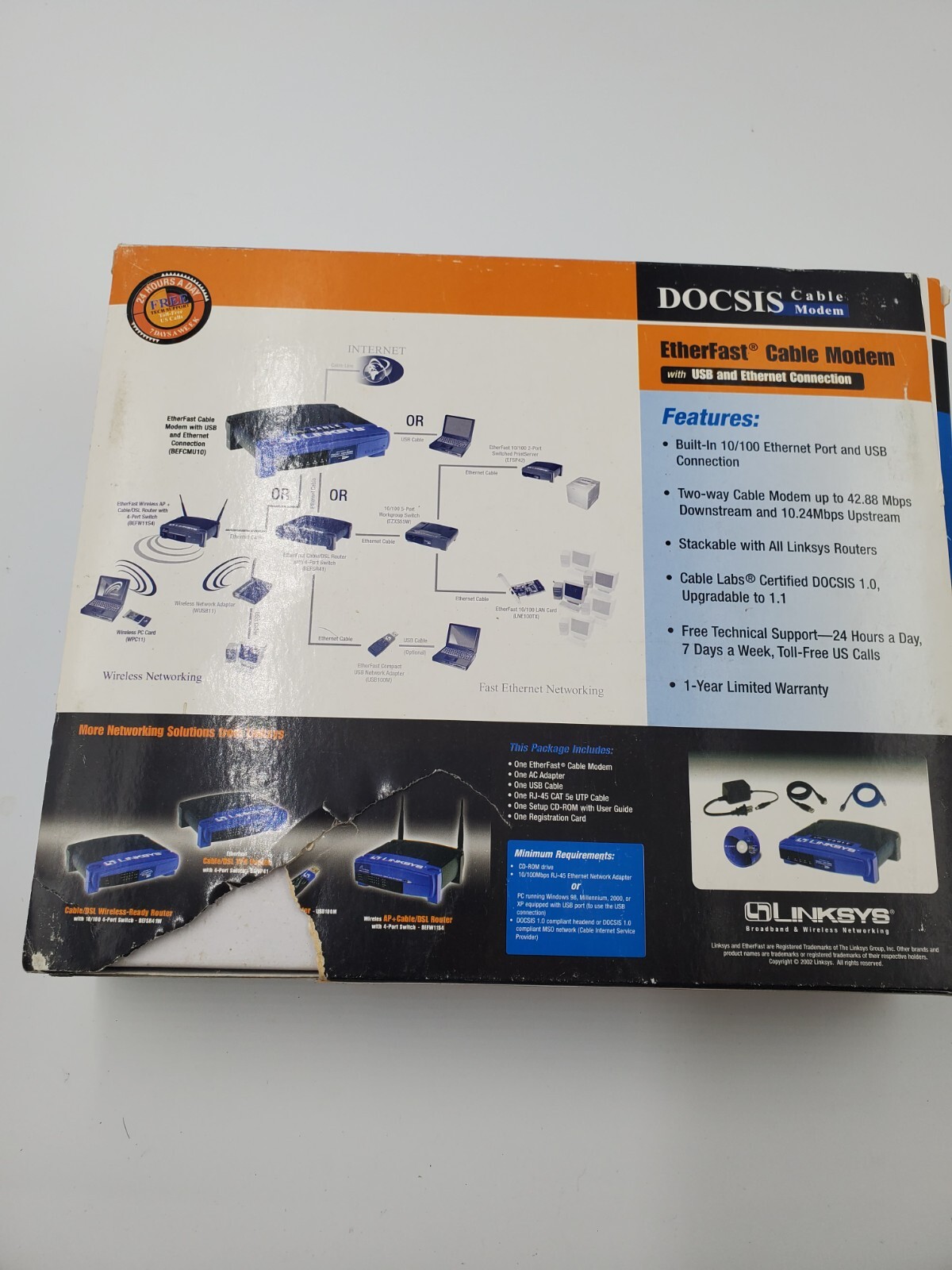 Linksys EtherFast Cable Modem with USB & Ethernet Connections (BEFCMU10 ver. 2)
