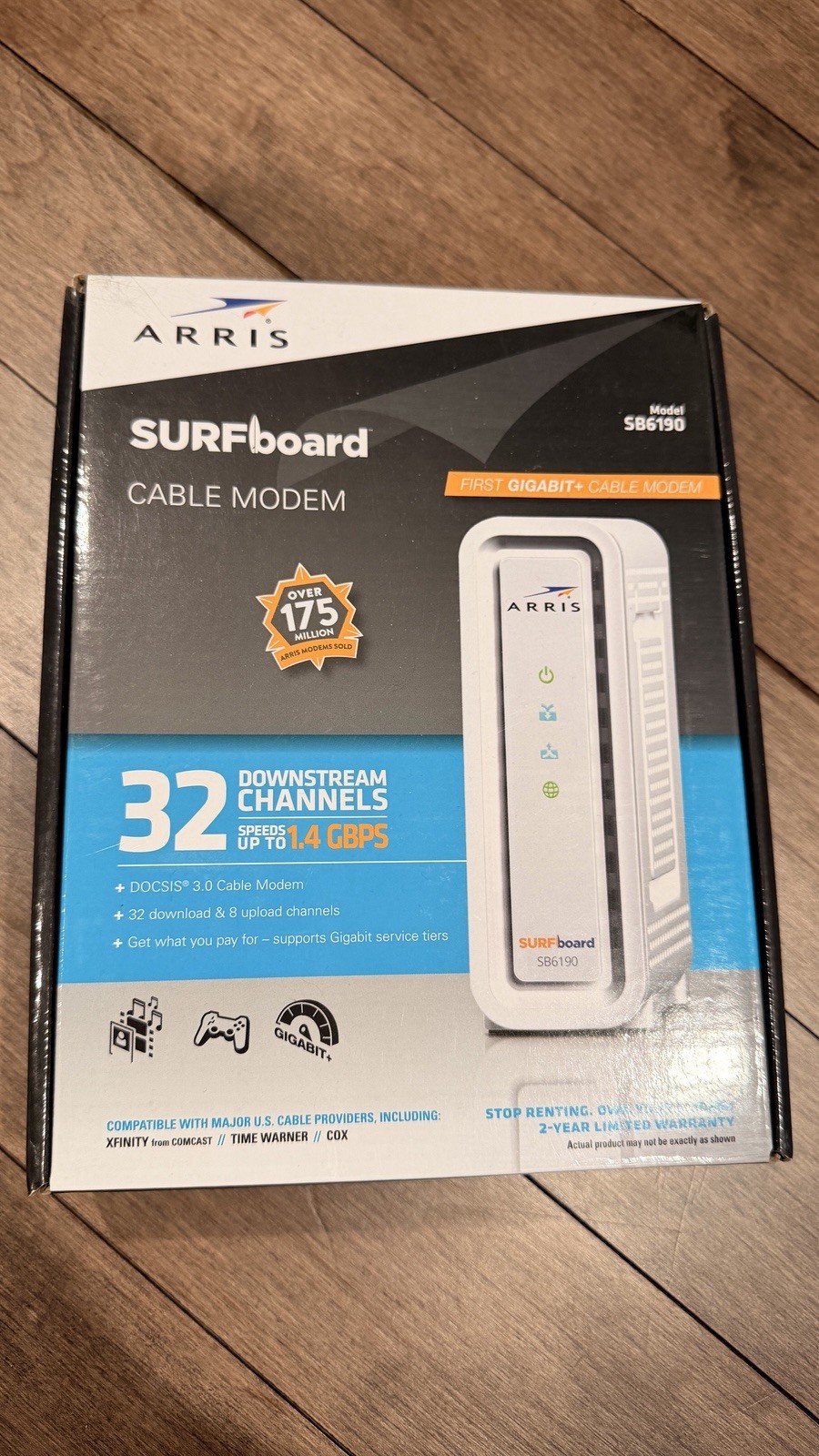 ARRIS Surfboard SB6190-RB DOCSIS 3.0 Cable Modem, White (Renewed)