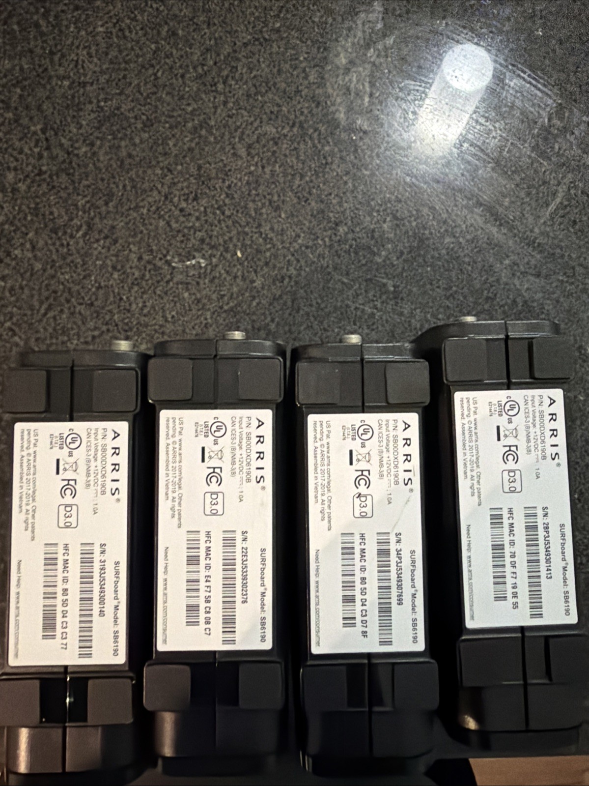 ARRIS SURFboard DOCSIS 3.0 Cable Modem – SB6190B Lot Of 4