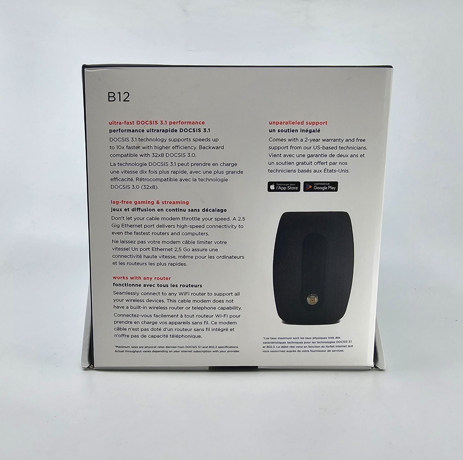 Motorola B12 DOCSIS 3.1 Cable Modem 2.5 Gbps RJ-45 Xfinity/Cox/Spectrum