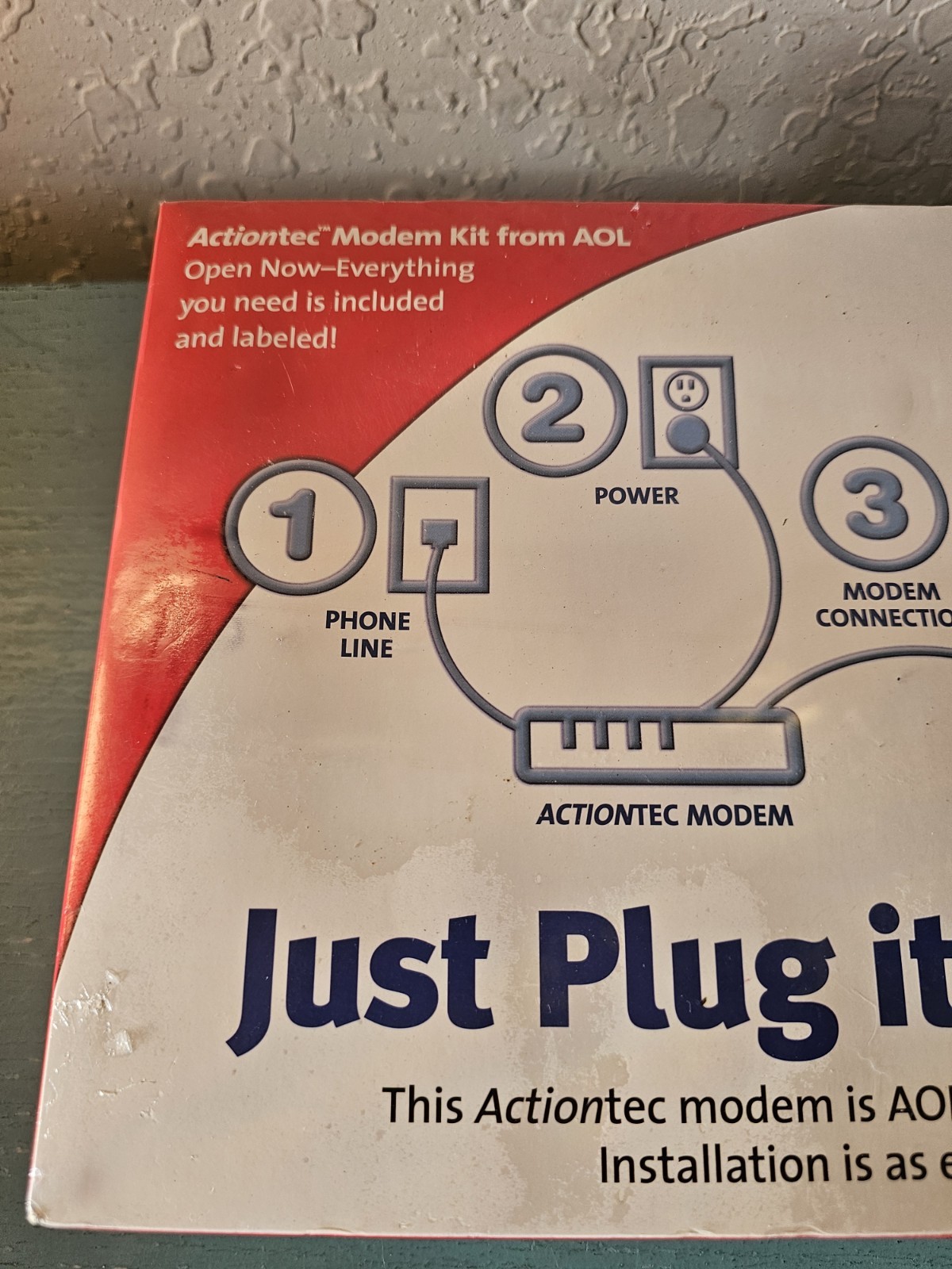 Vintage New/Old Stock Actiontec AOL Dial-Up Modem Kit, Factory Sealed