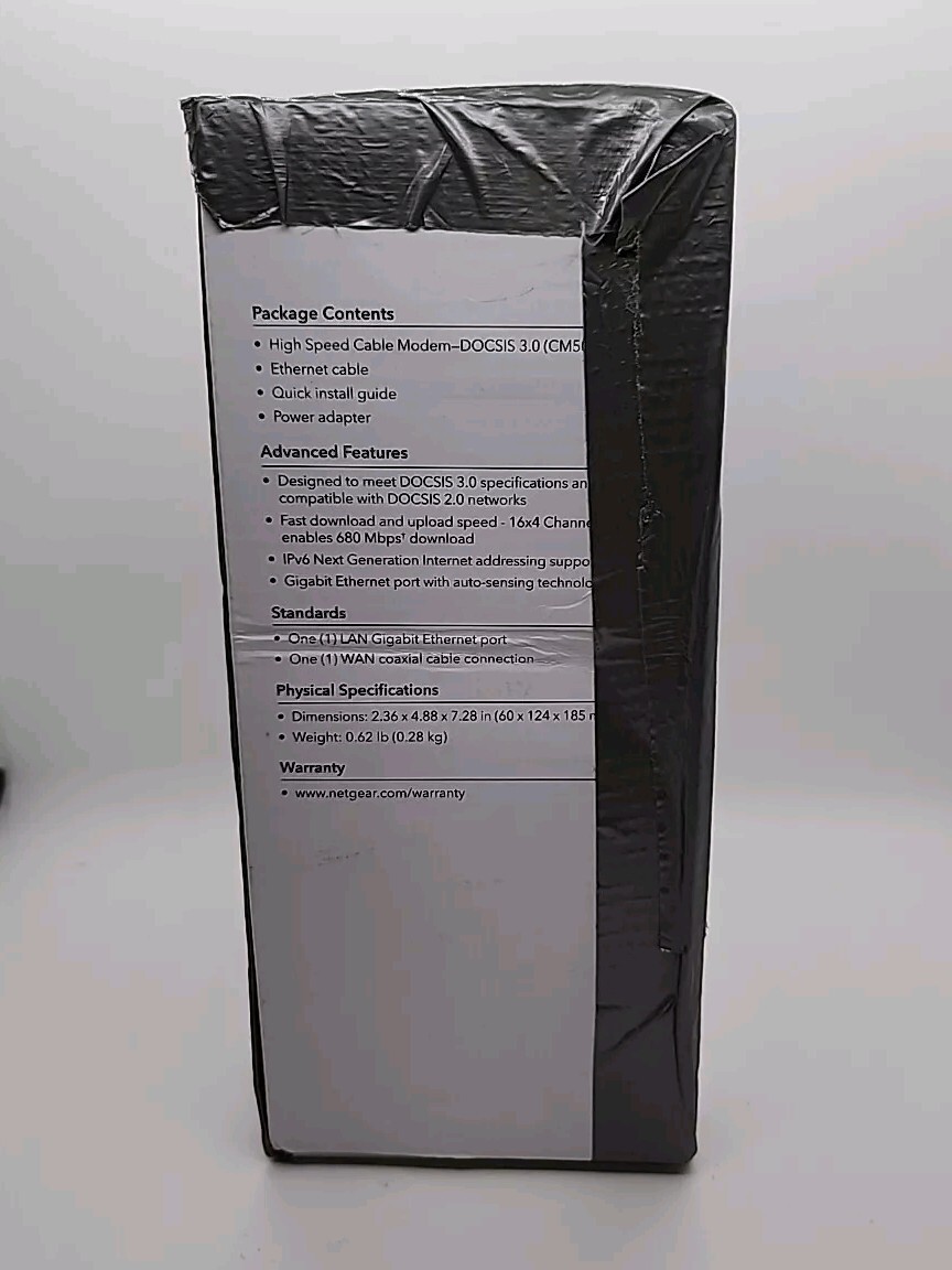 NETGEAR CM500-1AZNAS 16×4 DOCSIS 3.0 Cable Modem Max Download Speeds of 680 Mbps