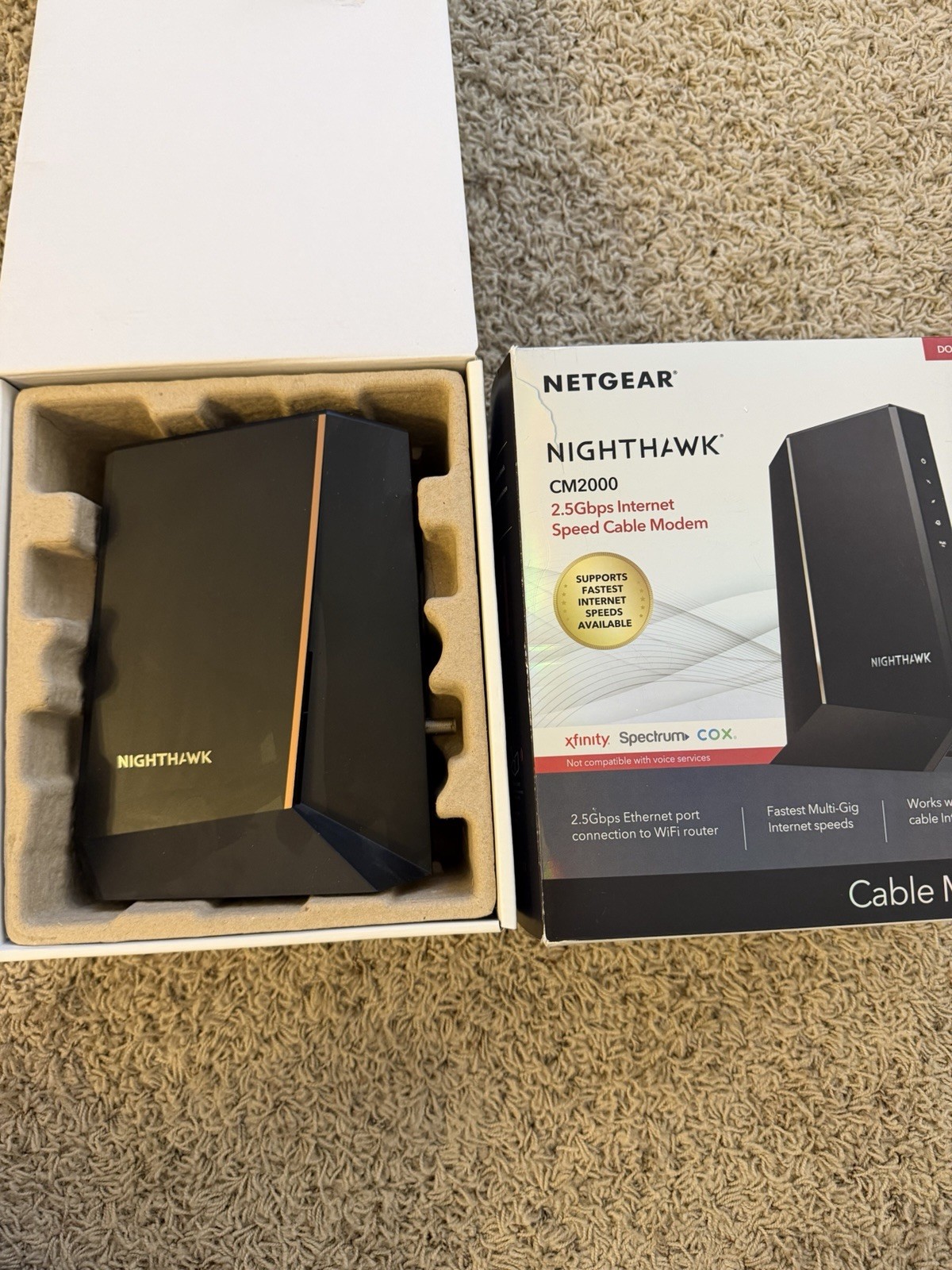 Netgear Nighthawk CM2000 2.5Gbps Cable Modem – DOCSIS 3.1 With Fast Shipping