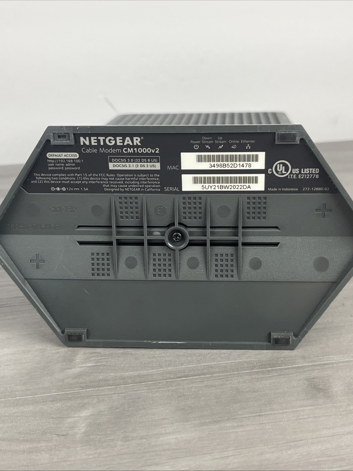 NETGEAR CM1000v2 DOCSIS 3.1 Cable Modem Gigabit Ethernet High Speed