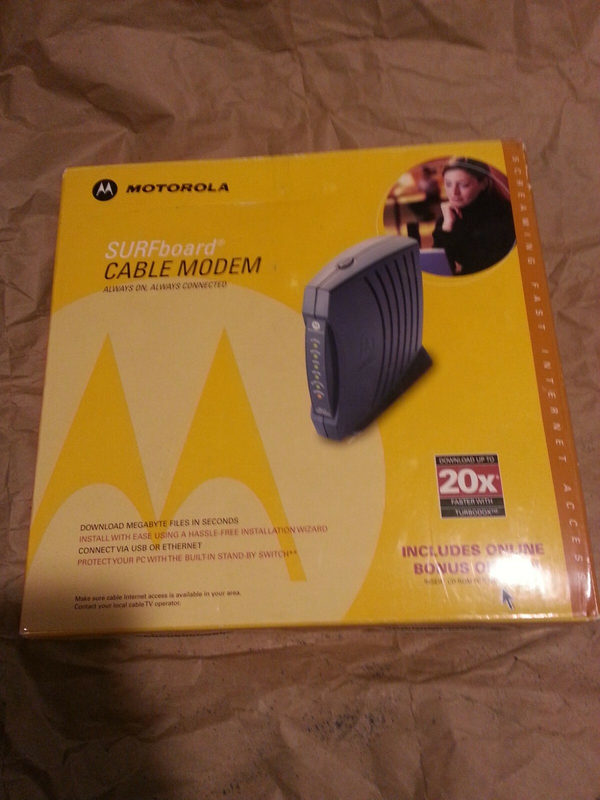 Motorola Surfboard SB5120 Cable Modem In Box preowned 