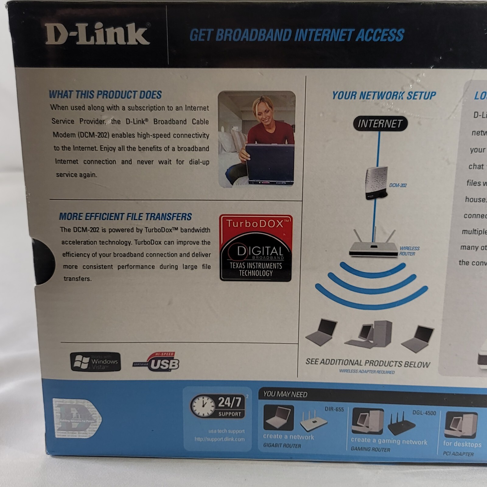 D-Link DCM-202 DOCSIS 2.0 Cable Modem Brand New SEALED