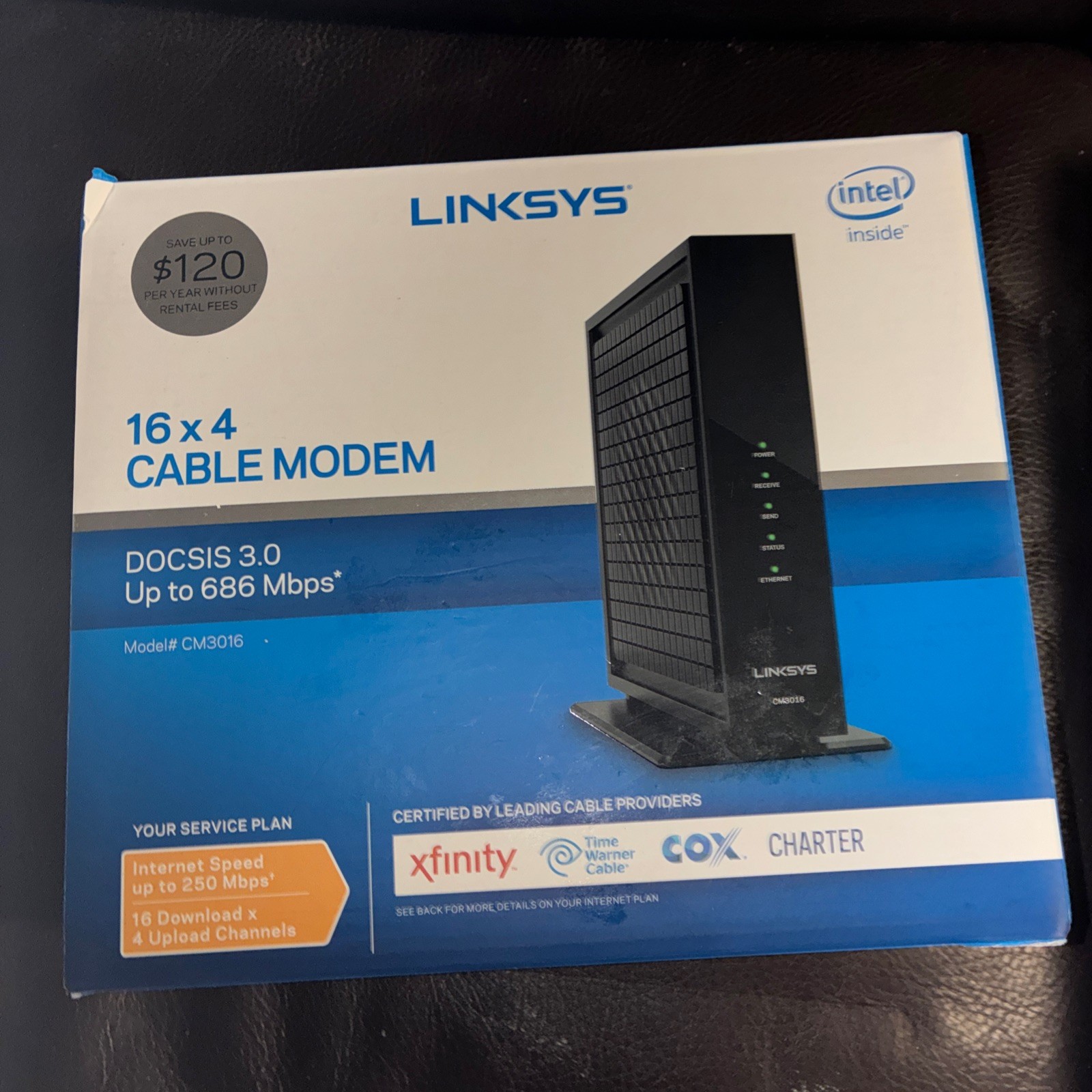 Linksys Docsis 3.0 16×4 Cable Modem Intel CM3016 New & Sealed