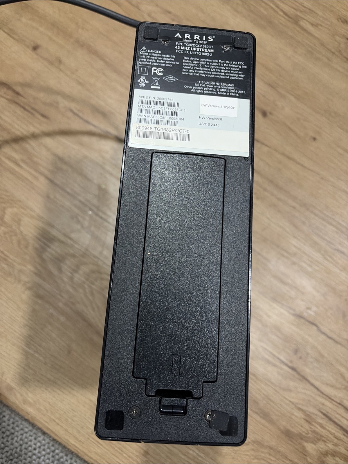 Xfinity Arris TG1682G Dual Band Wireless 802.11ac Cable Modem Router