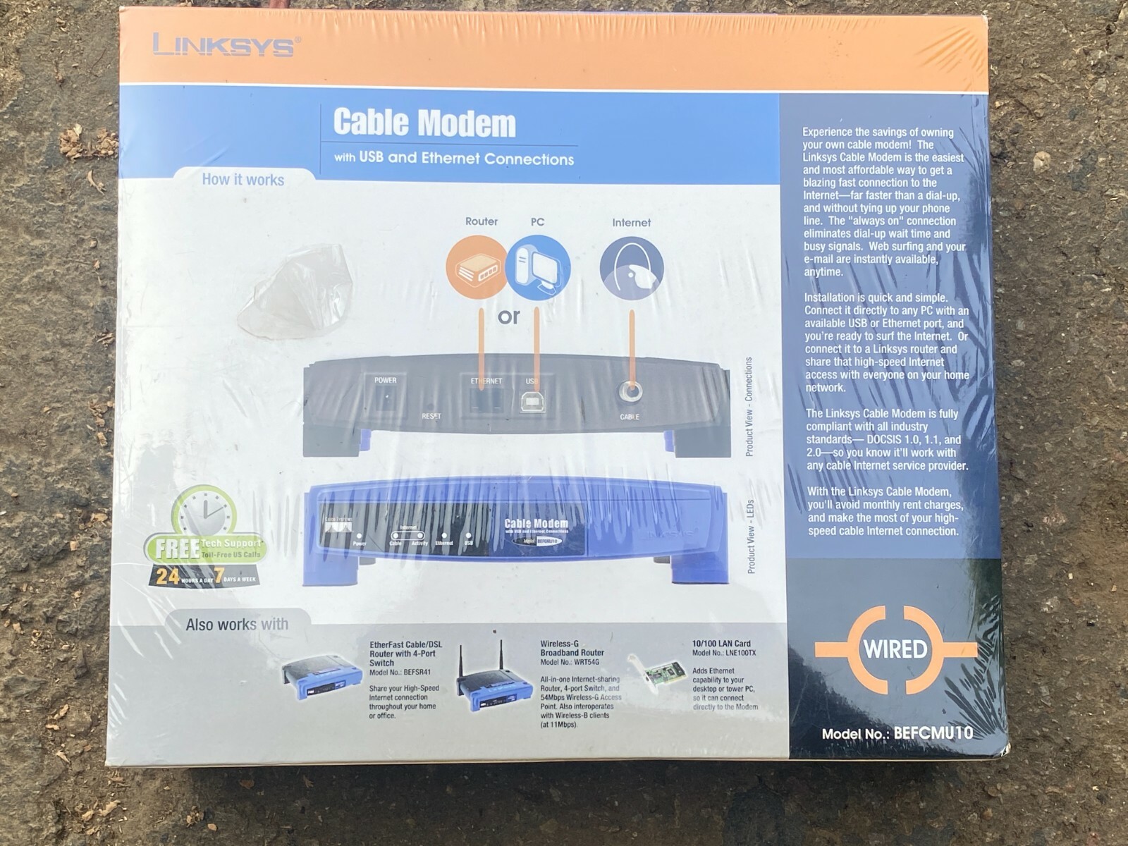 Linksys BEFCMU10 Cable Modem with USB and Ethernet Connection BRAND NEW