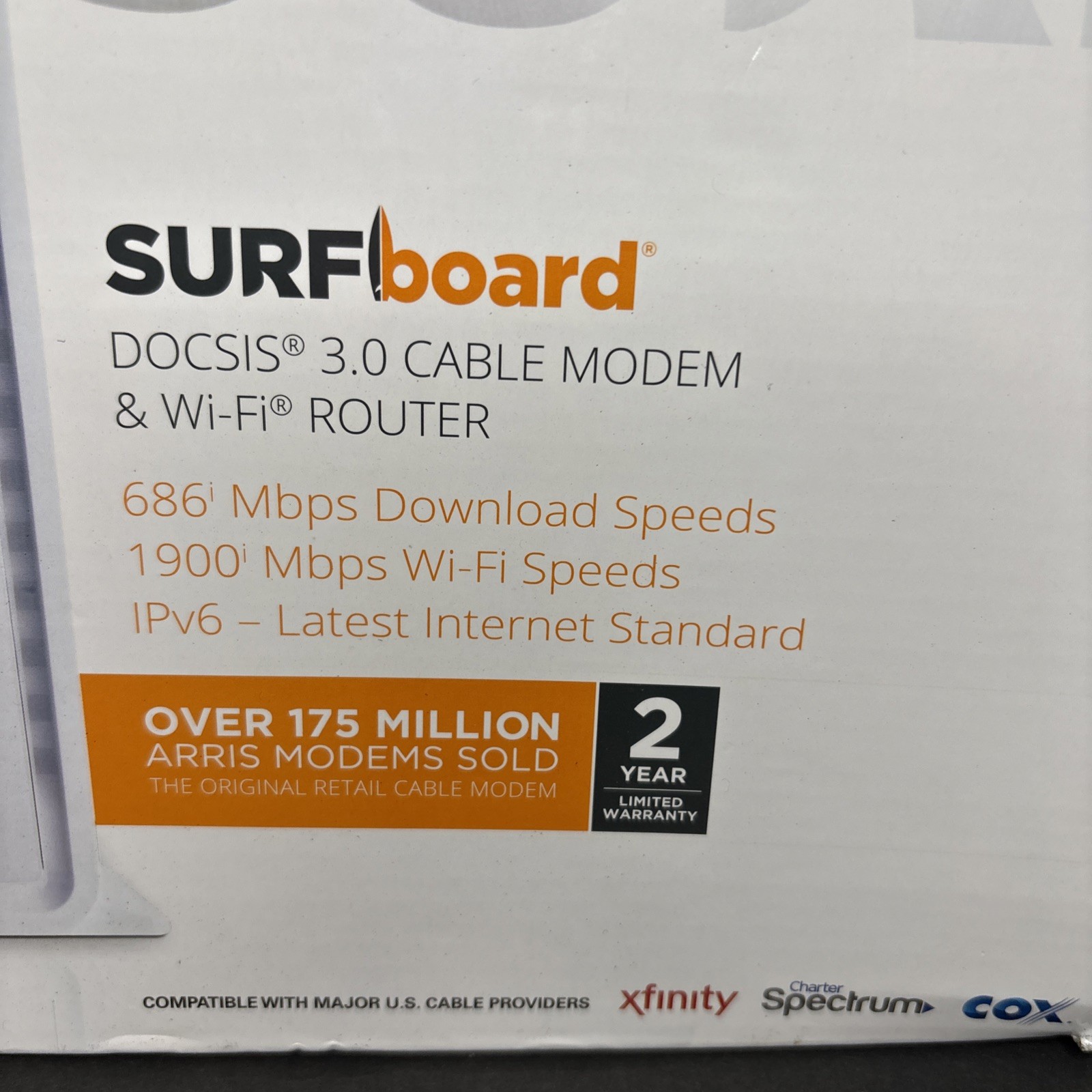 ARRIS SUFFBOARD SBG6900 -AC Docsis 3.0 Cable Mode. & Wi-Fi Router (WHITE)