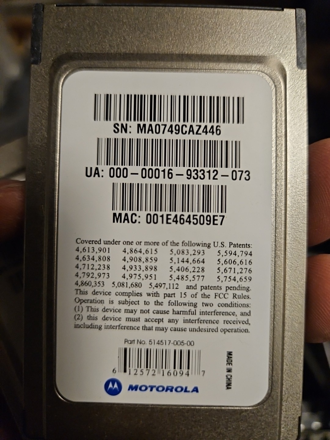 Motorola/Arris M-Card MediaCipher Multi Stream 514517-018-00