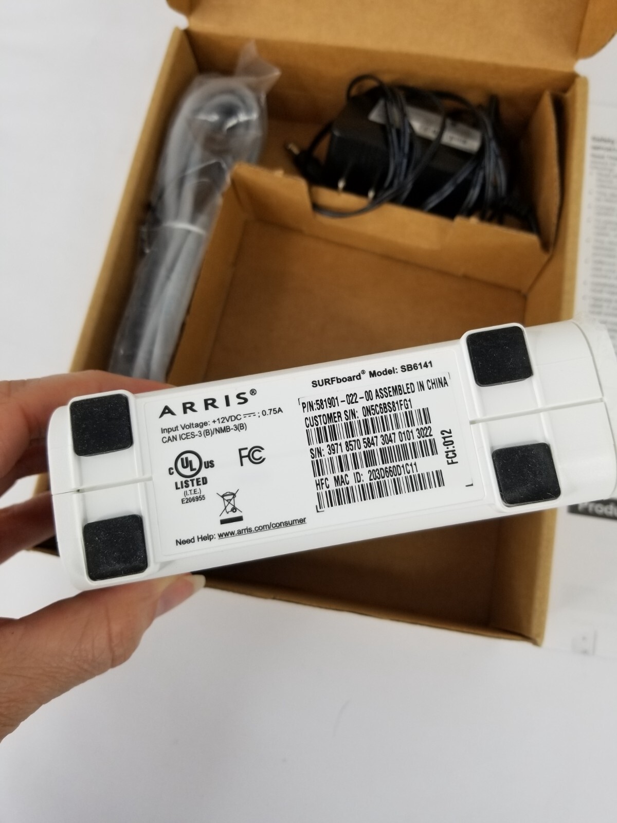 ARRIS Motorola SB6141 DOCSIS 3.0 Cable Modem