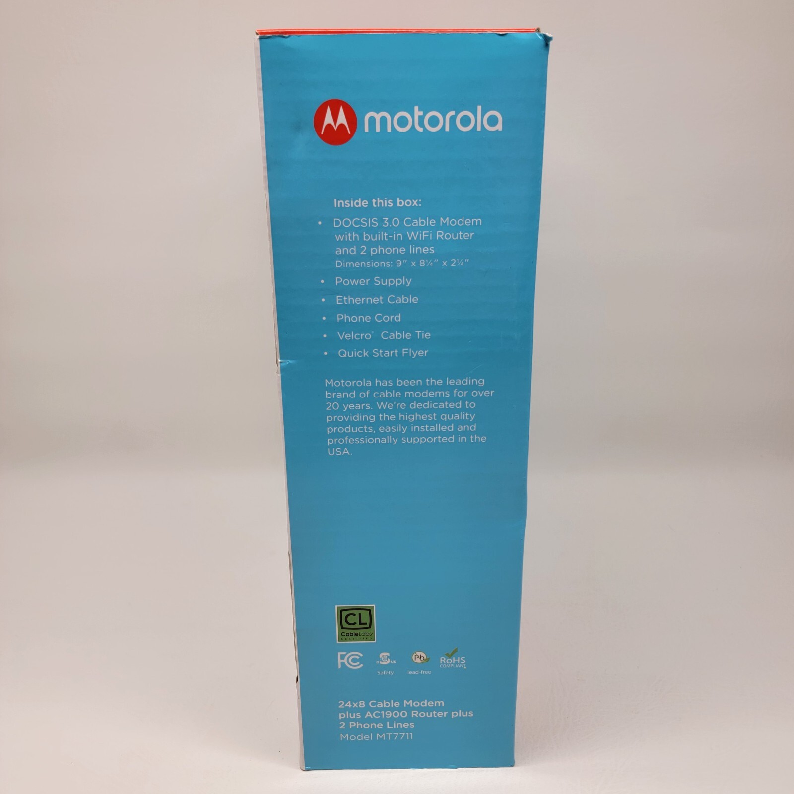 Motorola MT7711 24X8 Cable Modem and AC1900 Dual Band Wi-Fi Gigabit Router