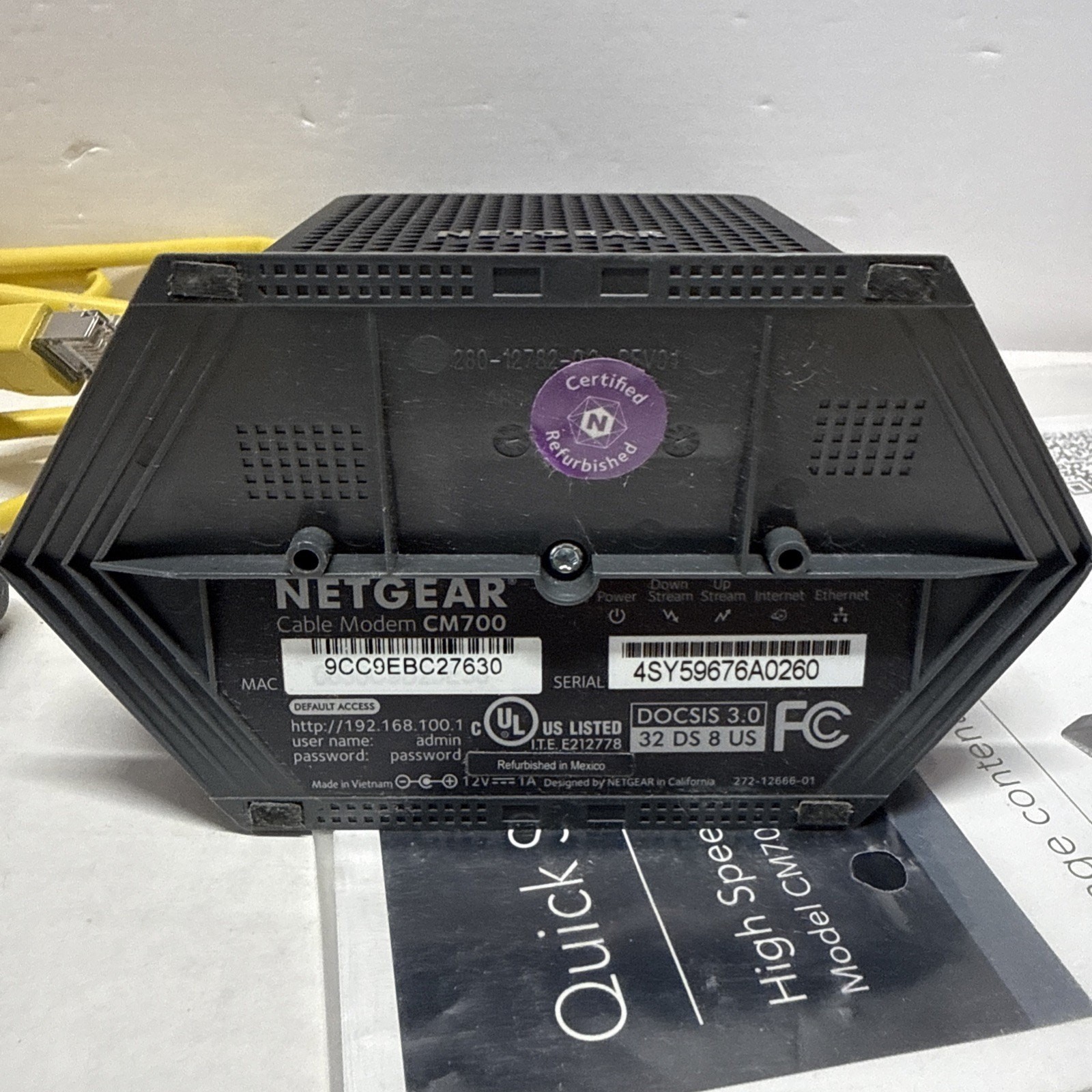 NETGEAR CM700-1AZNAS DOCSIS 3.0 Cable Modem 32×8 for Xfinity by Comcast 1.4gbps