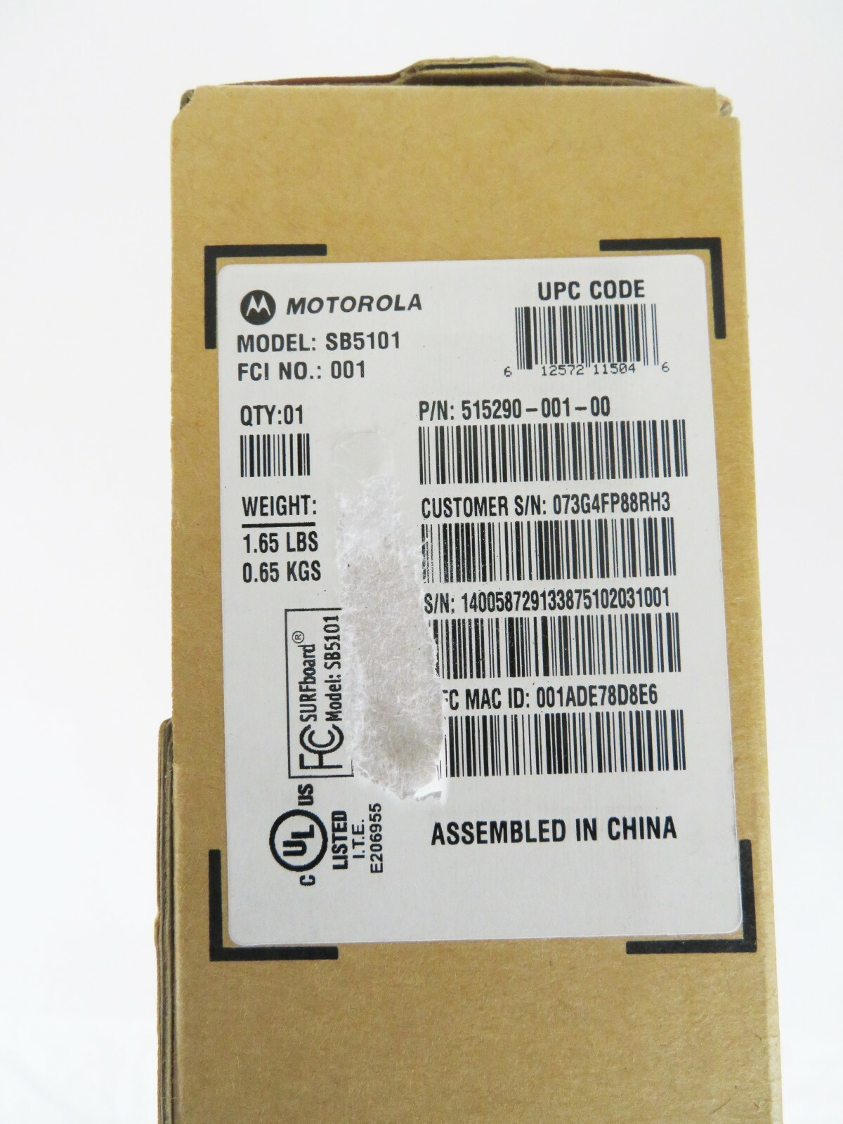 NEW Motorola SURFboard SB5101 DOCSIS 2.0 Cable Modem
