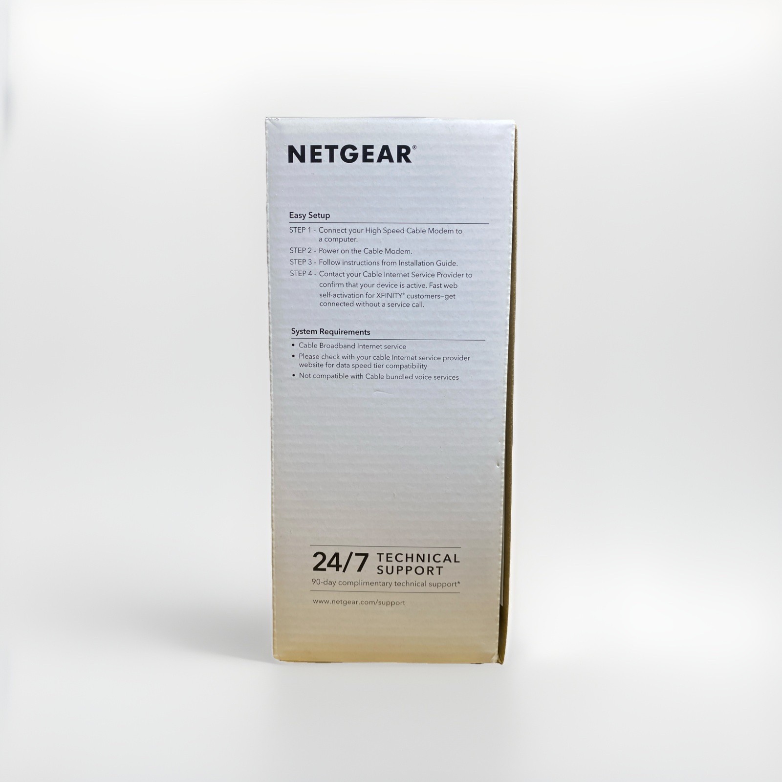 Netgear High Speed Cable Modem Model CM500 Used Open Box Small Portable Packable