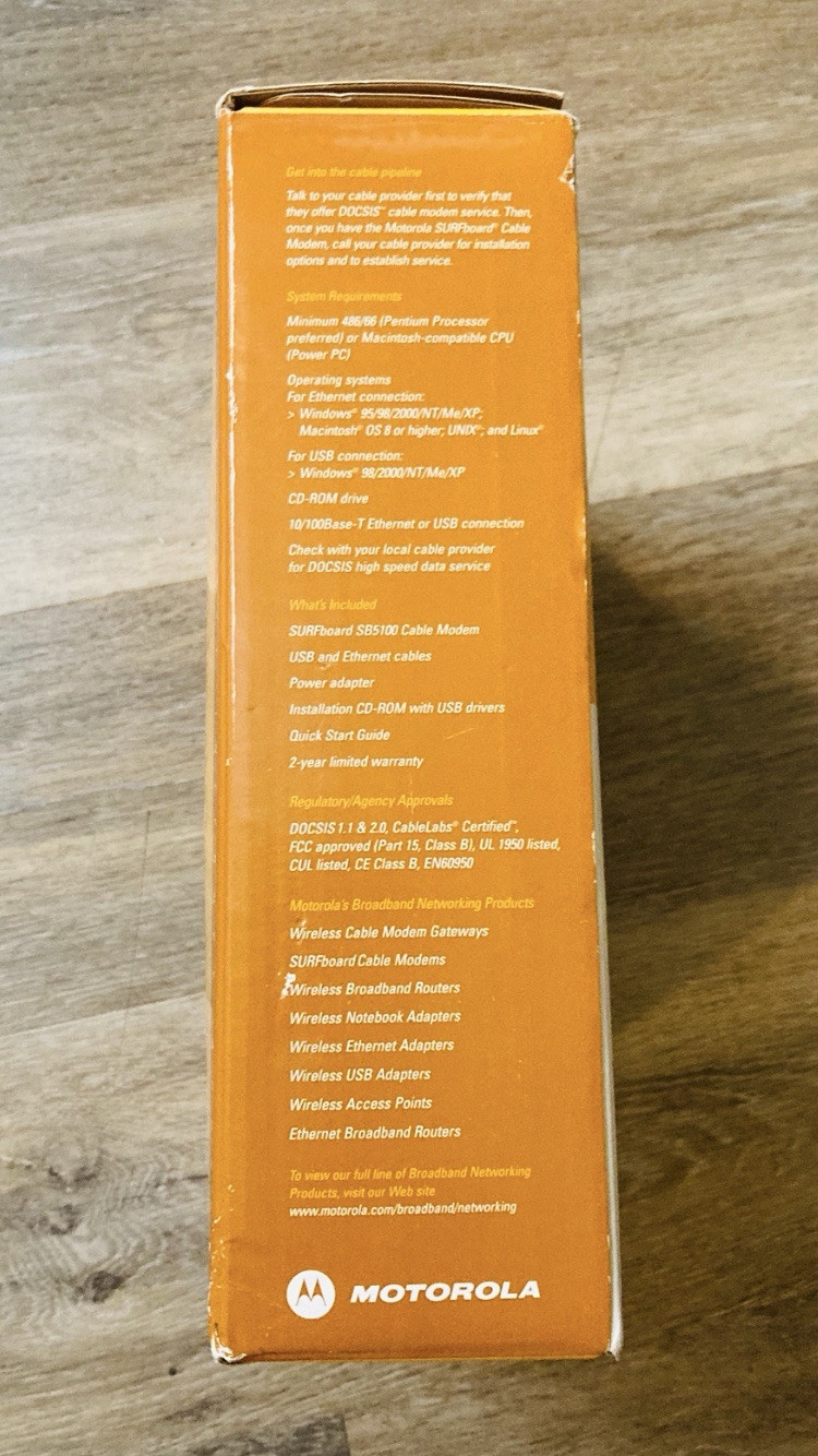 Motorola SURFboard Cable Modem Black Model SB5100 External Home Networking NIB
